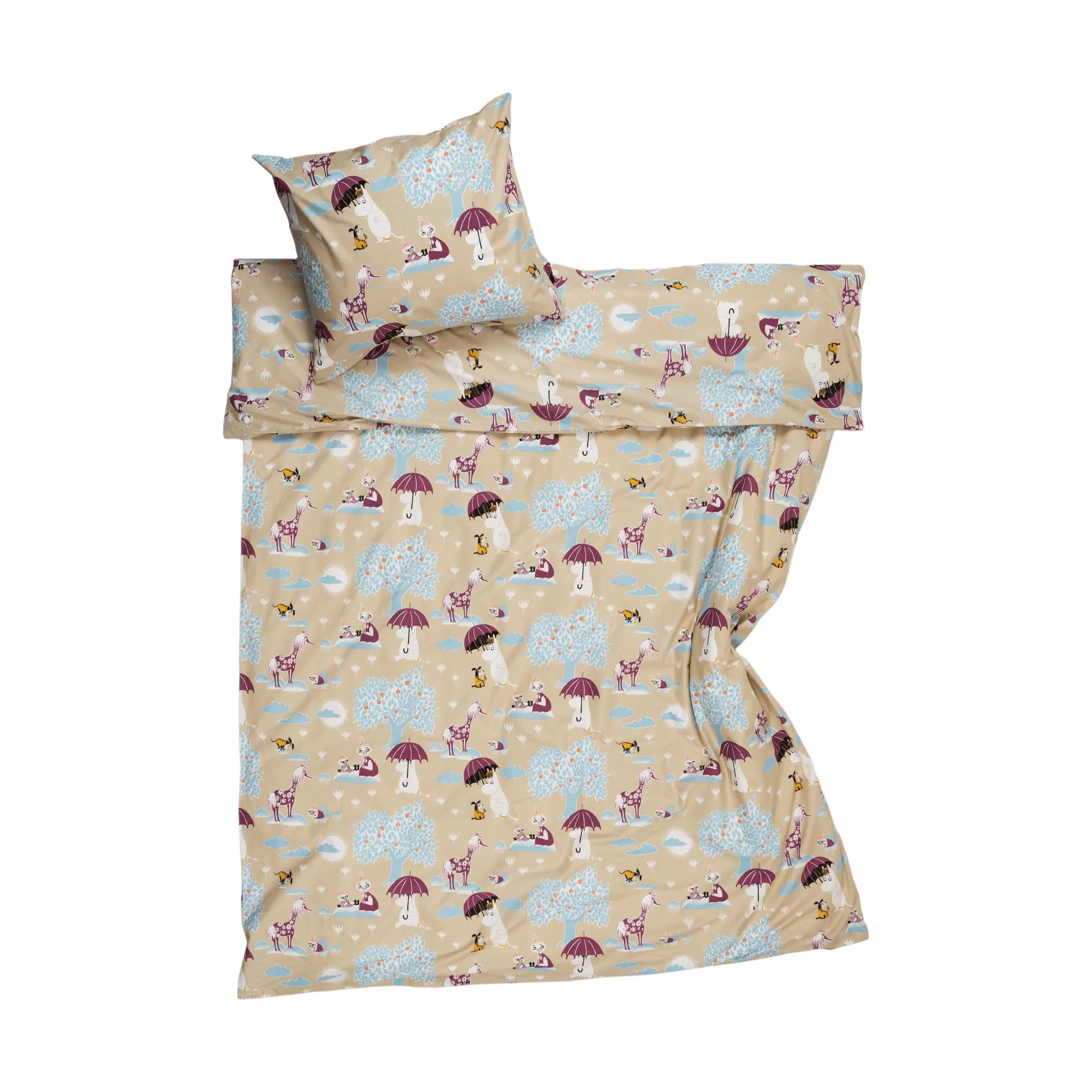 Mumin conjunto de cama, Sob o guarda-chuva GOTS, 150x210 cm Moomin Arabia