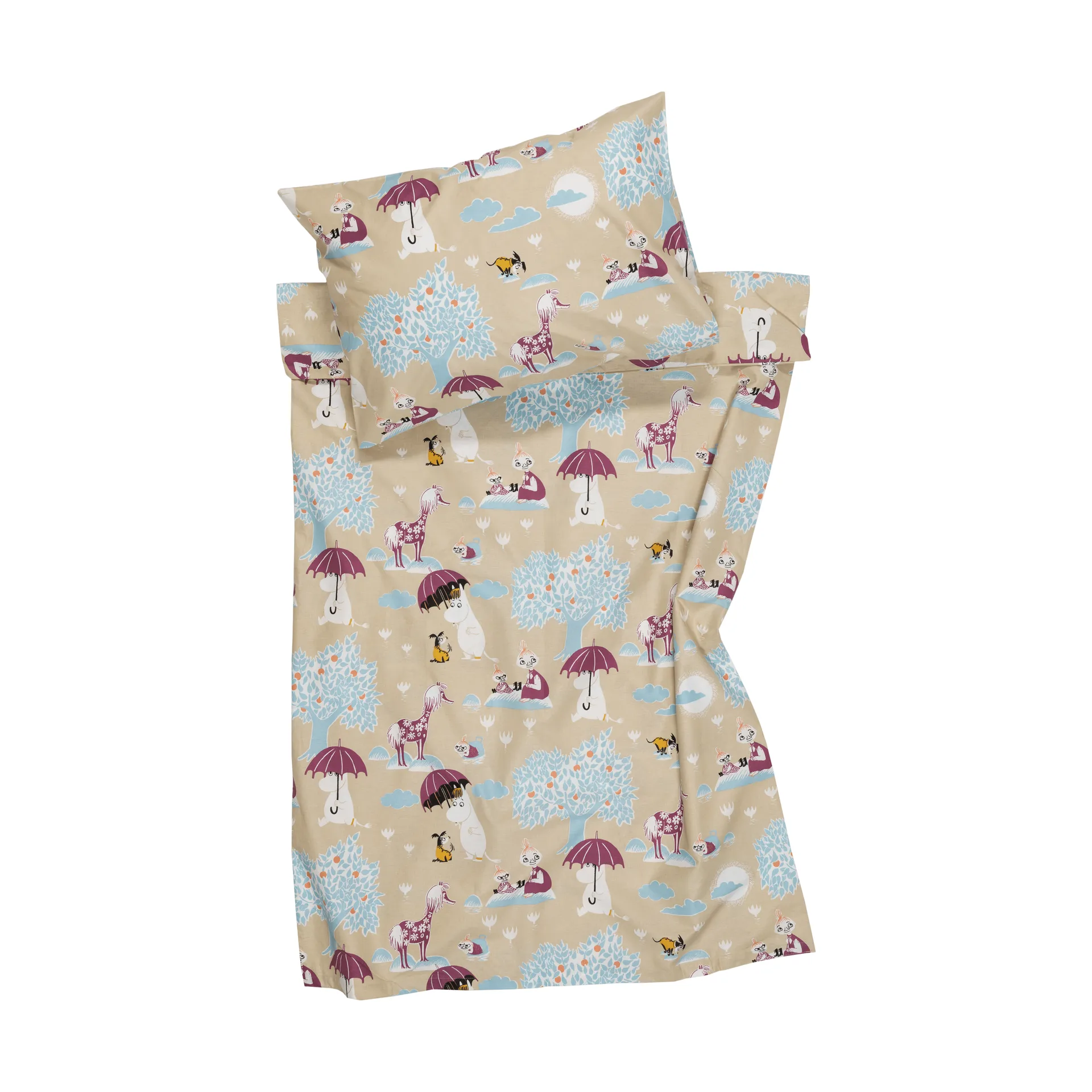 Mumin conjunto de cama, Sob o guarda-chuva GOTS, 85x125 cm Moomin Arabia