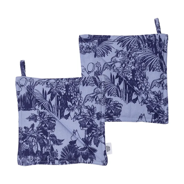 Mystikens skog Mumin pegas de cozinha - Azul, 22x22 cm, pack de 2 - Moomin Arabia
