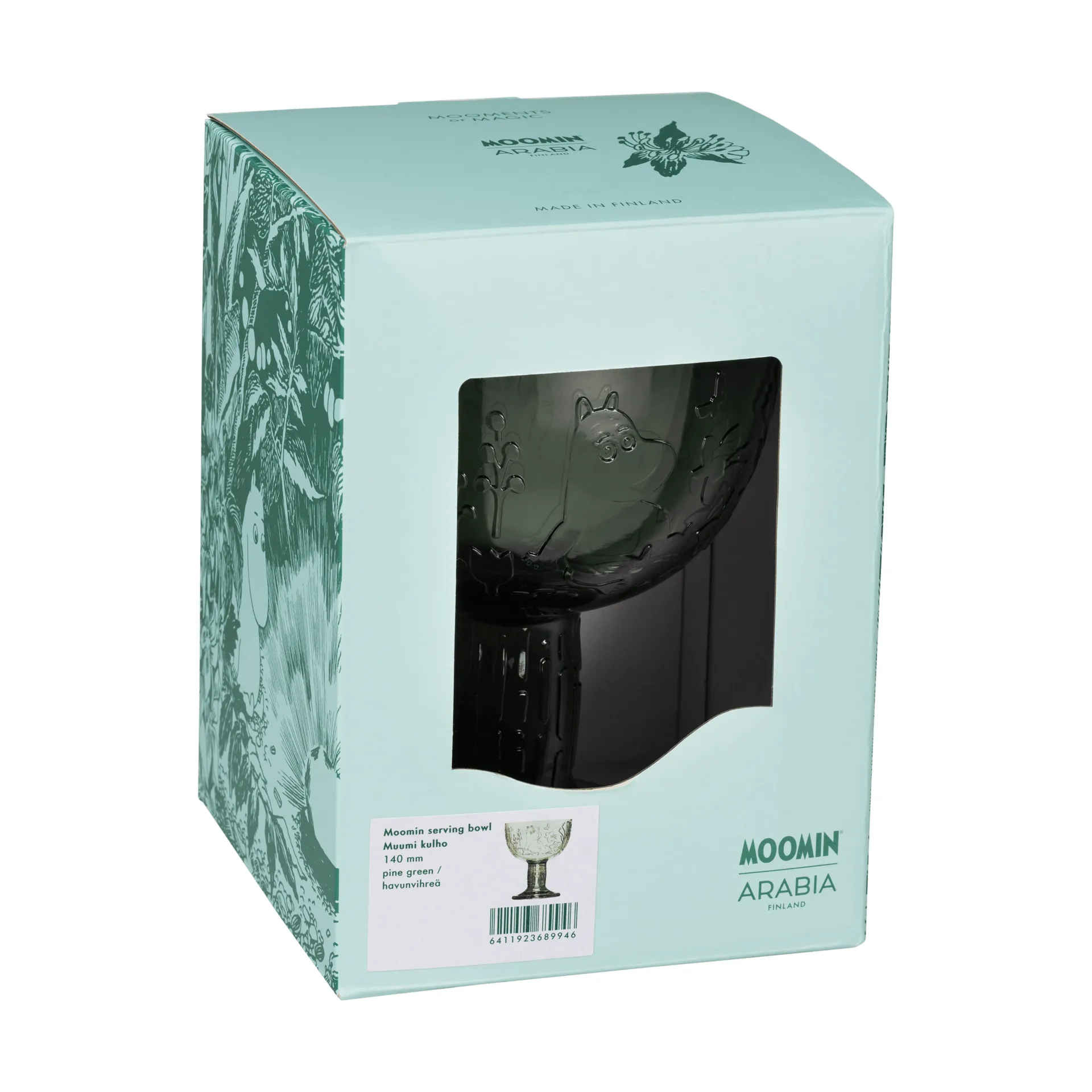 Mystikens skog Mumin taça, Verde-abetos, Ø14 cm Moomin Arabia