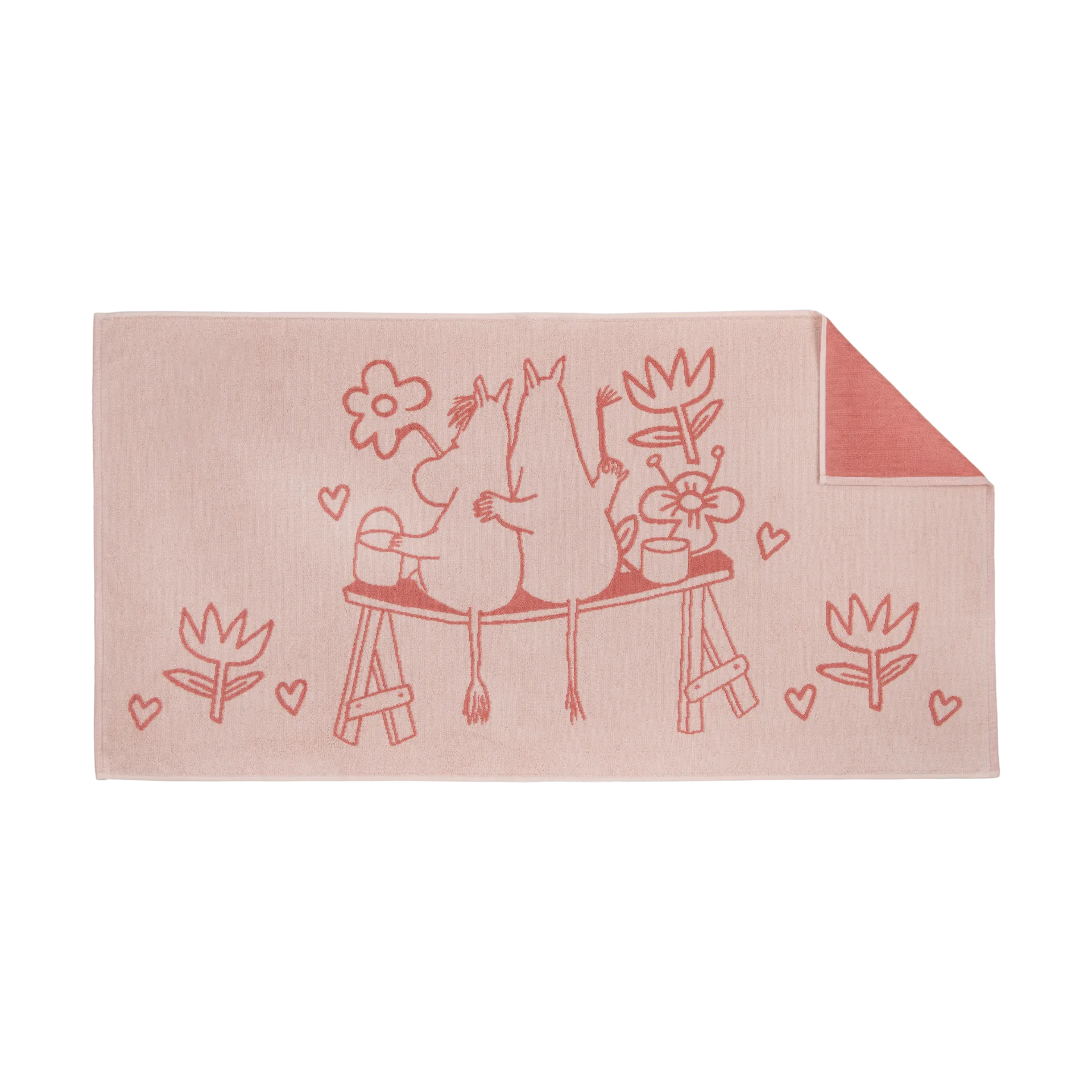 Toalha de banho Moomin 70x140 cm, Amor rosa Moomin Arabia