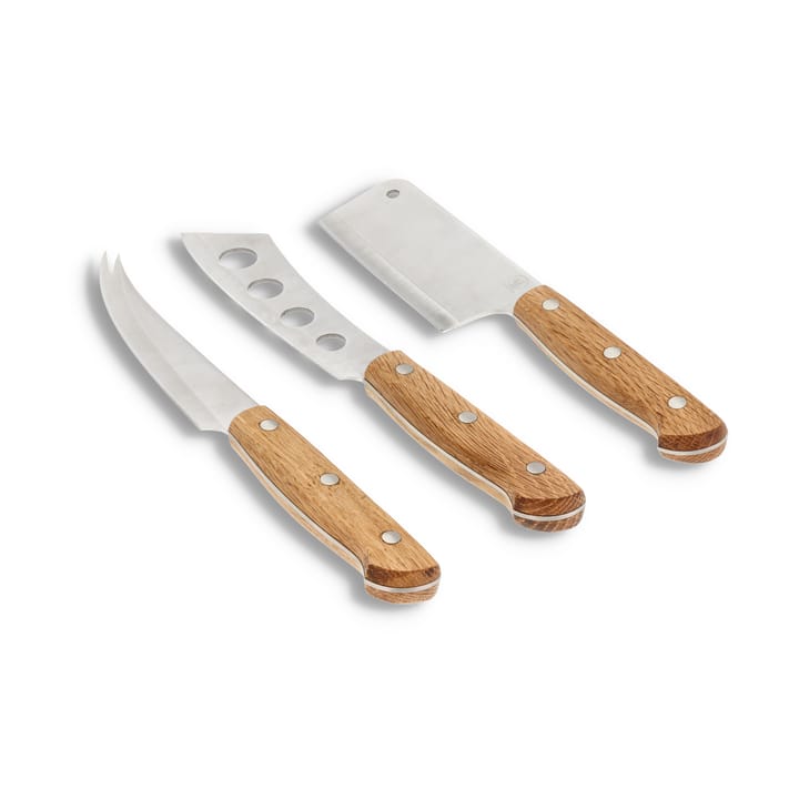 Conjunto de facas de queijo de 3 peças Foresta - Carvalho-aço inoxidável - Morsø