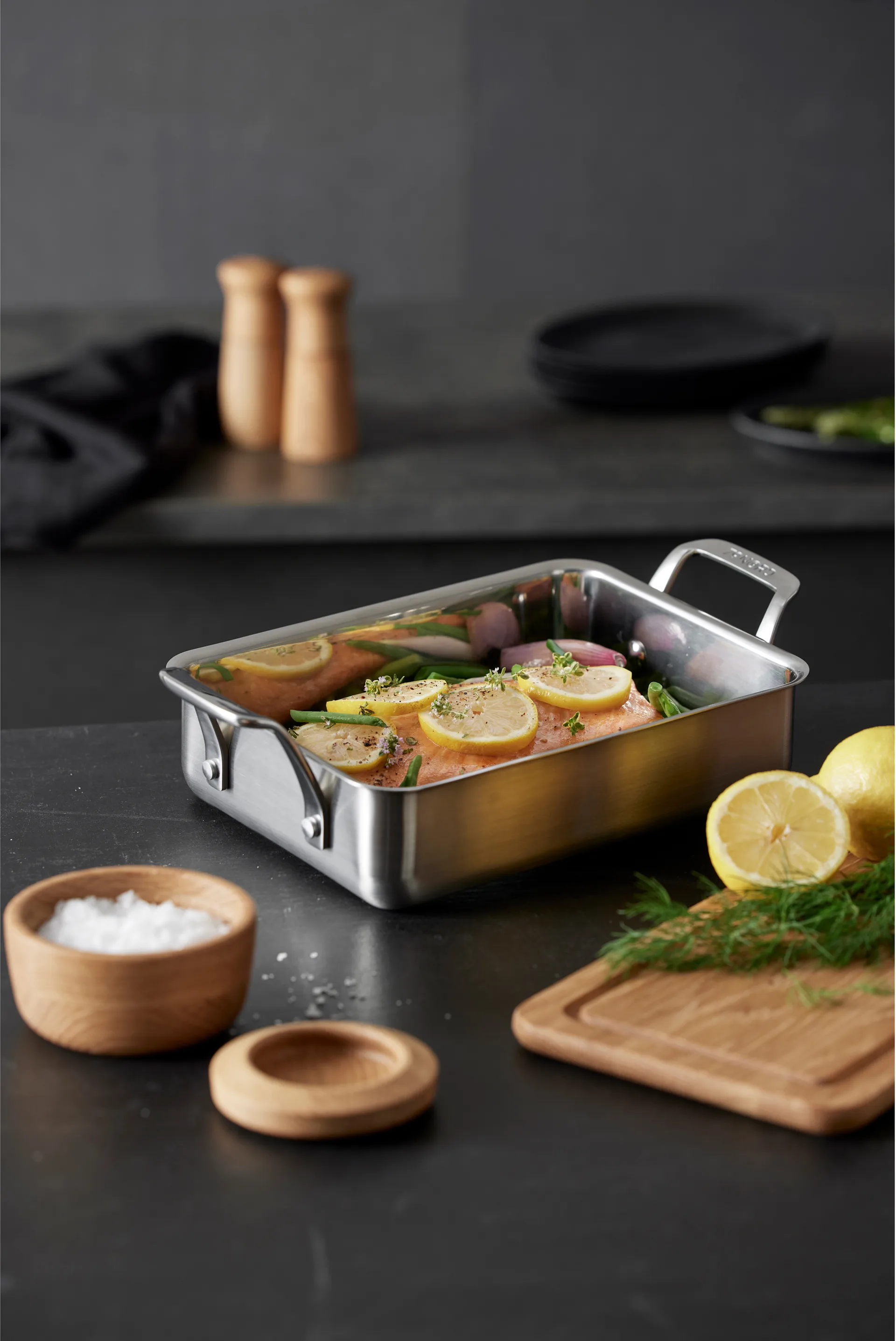 Frigideira para forno 79NORD com grelha 40x25x10 cm, Aço inoxidável Morsø