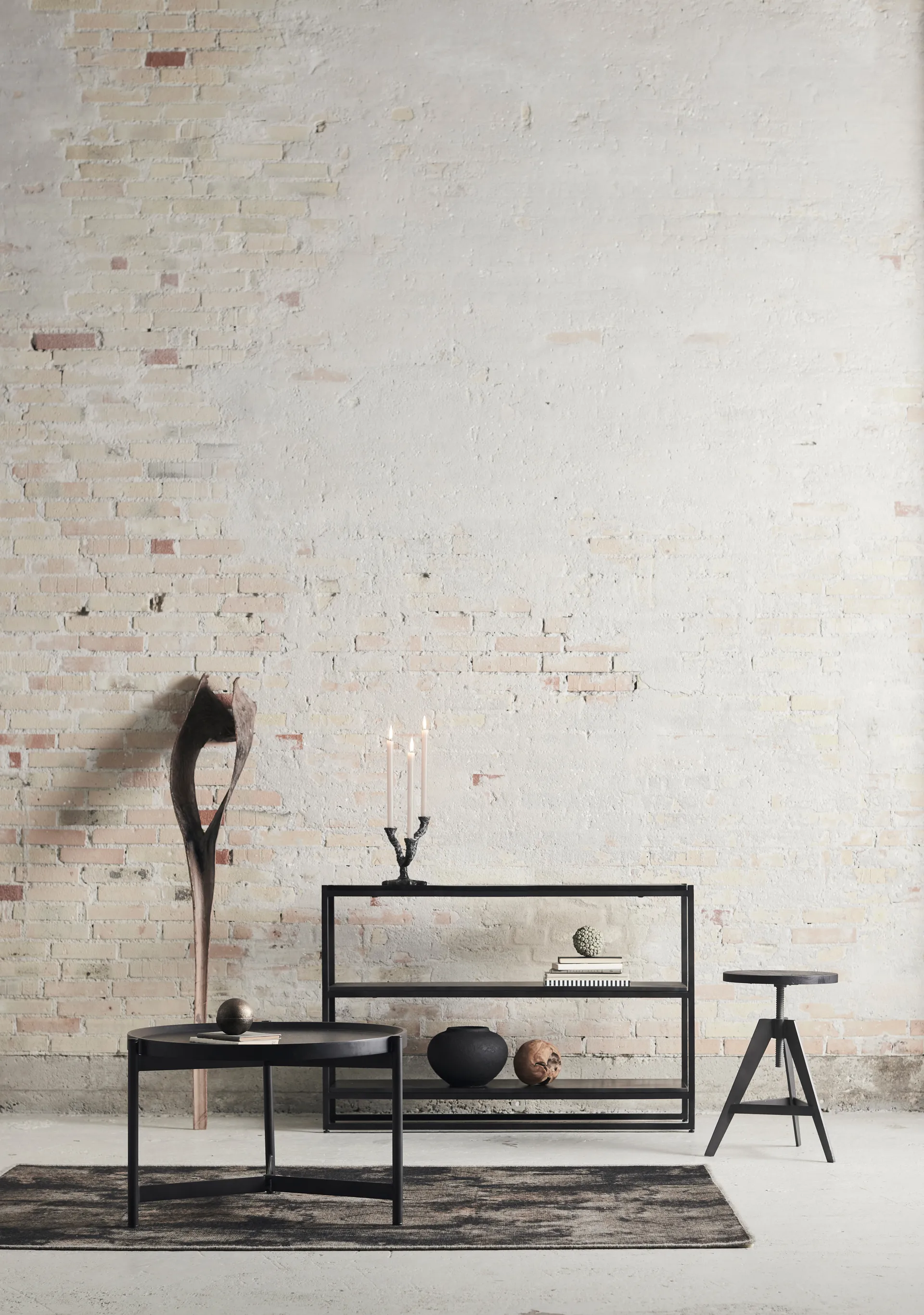 Mesa de centro Nevada Ø70 cm, Preto MUUBS