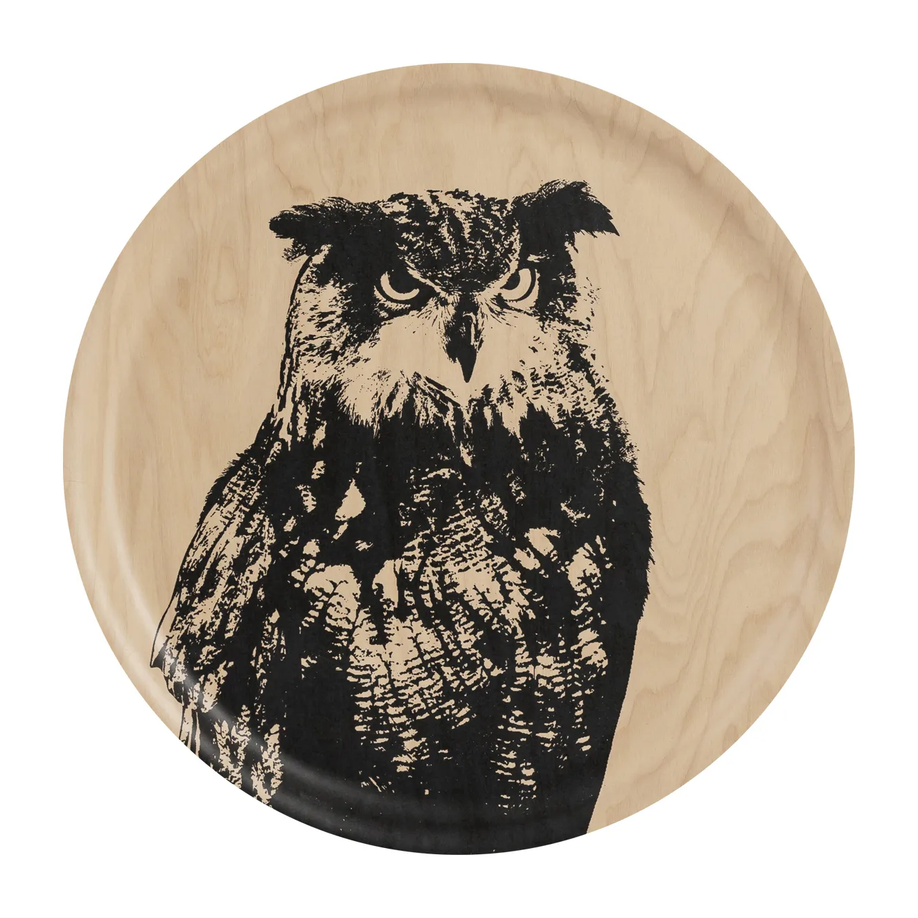 Bandeja Nordic The Eagle Owl Ø35 cm, Preto-natural Muurla