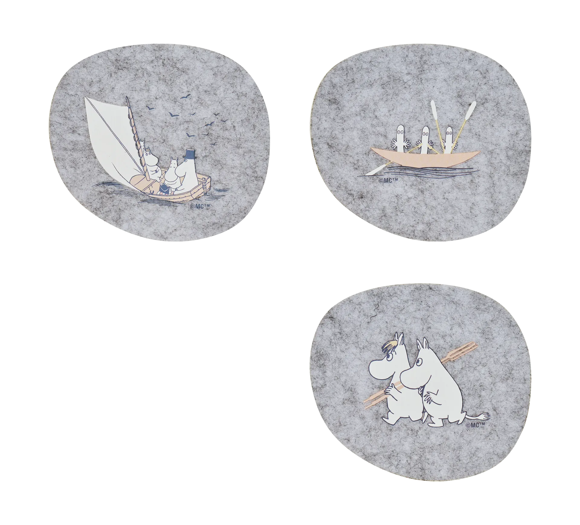Base para copos Moomin 9,5x11 cm 4 peças, Sailors Muurla