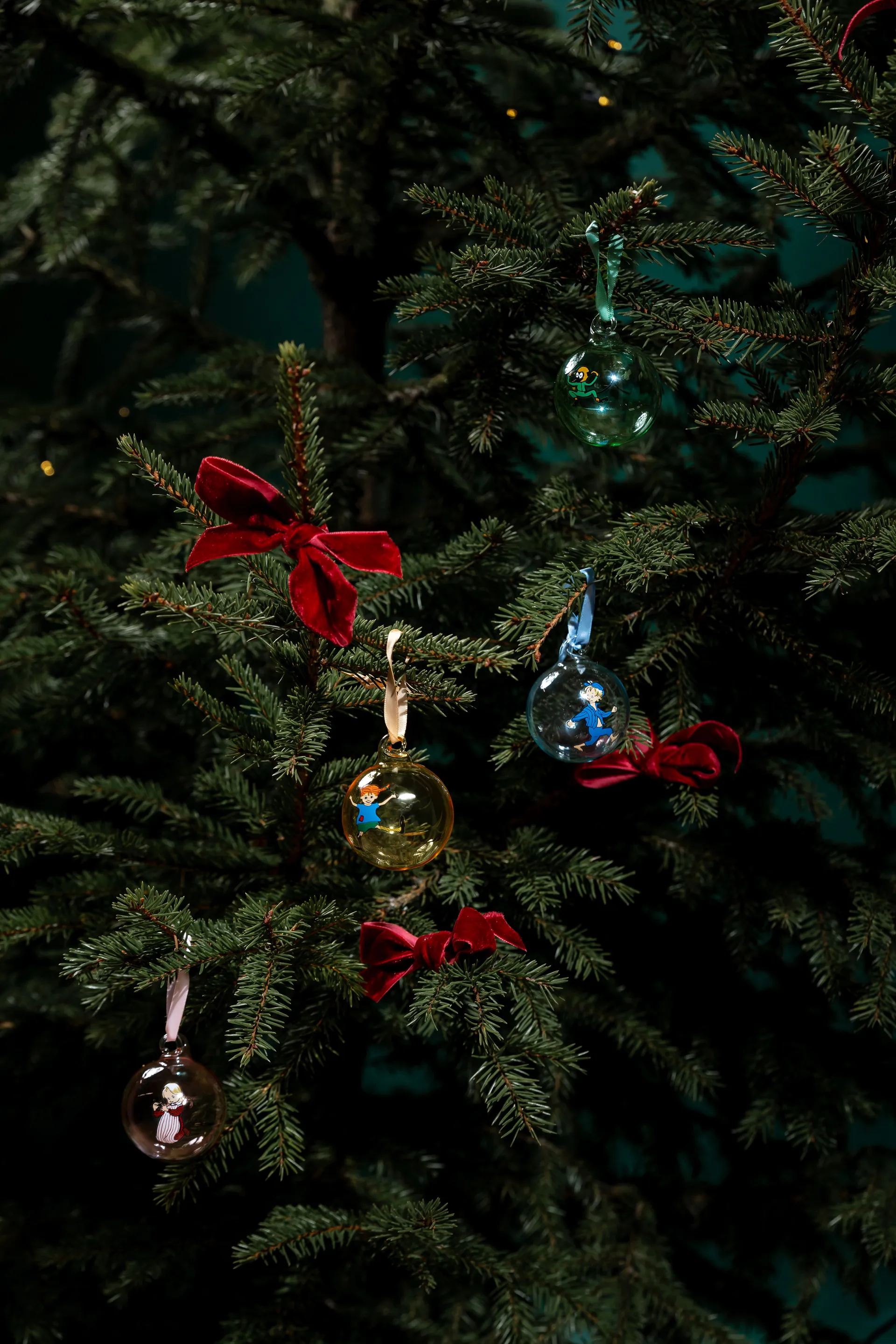 Bola suspensa decorativa Pippi e Emil Ø5 cm 4-unid., Multicolor Muurla