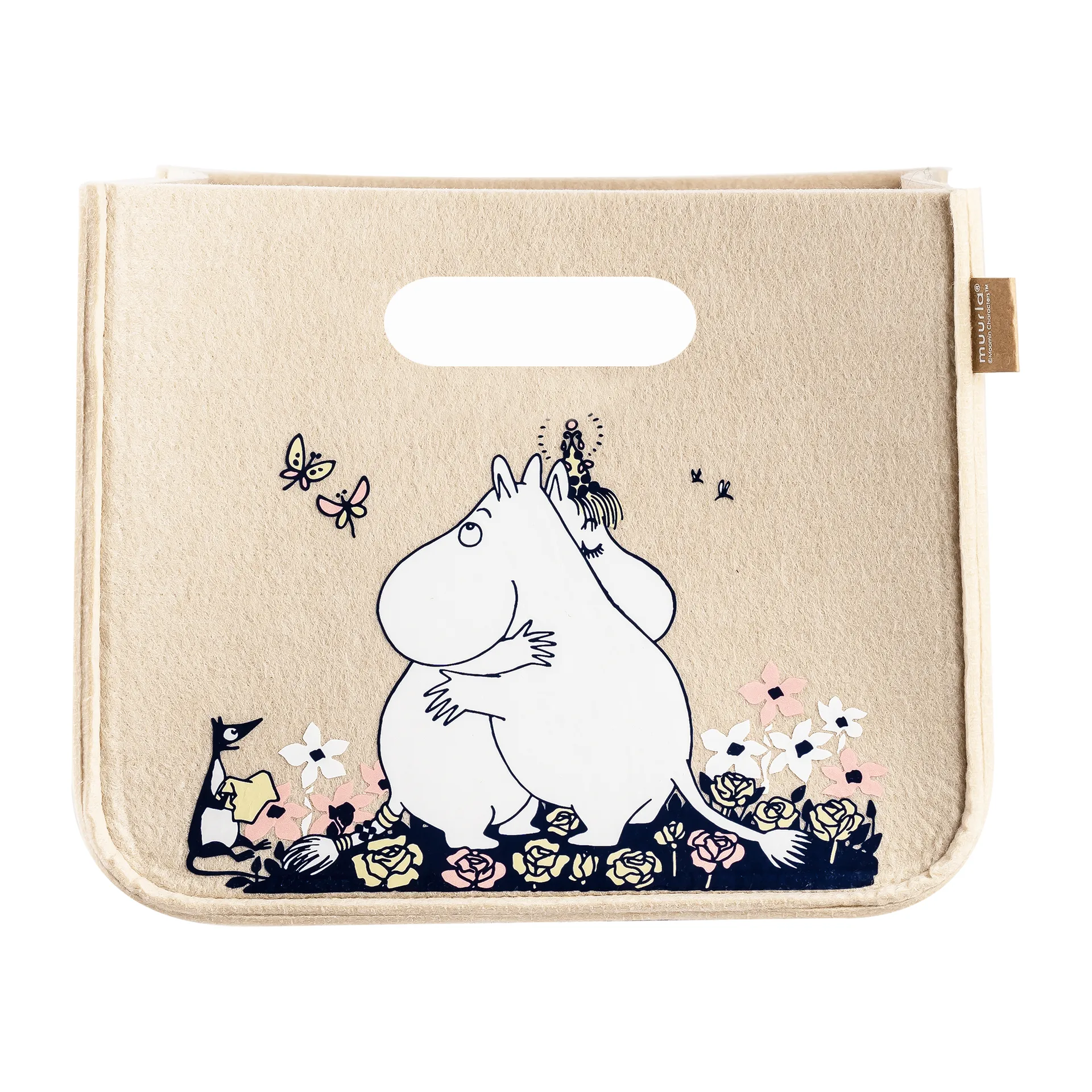 Caixa de arrumação Mumin Hug 26x26 cm, Bege Muurla
