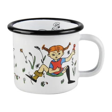 Caneca de esmalte Pippi & Herr Nilsson 1,5 dl - Branco - Muurla