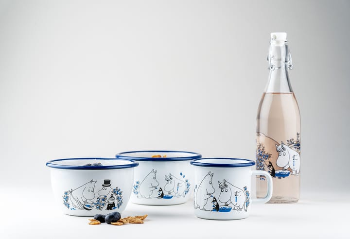 Caneca esmalte Blueberries 37 cl, Branco Muurla
