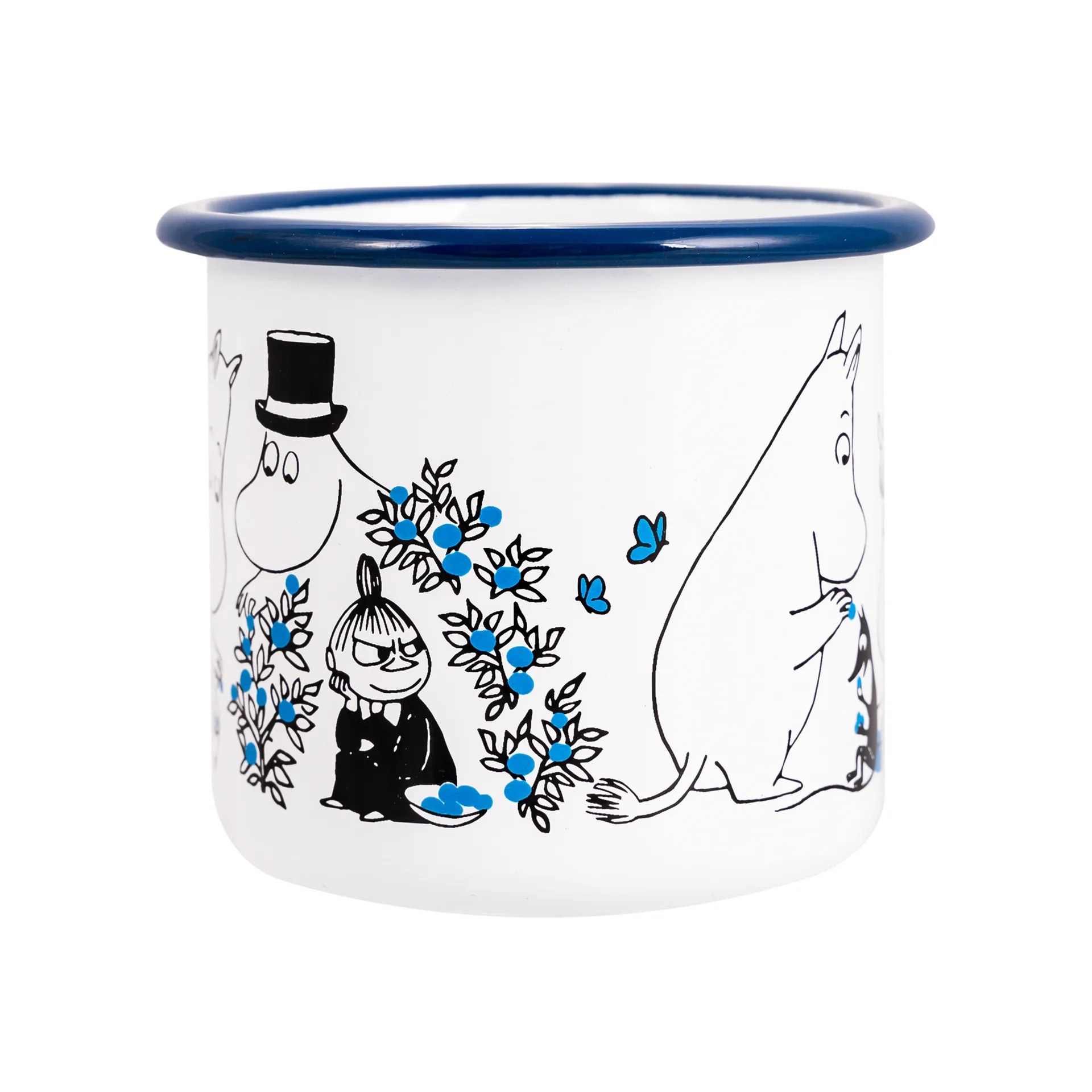 Caneca esmalte Blueberries 37 cl, Branco Muurla