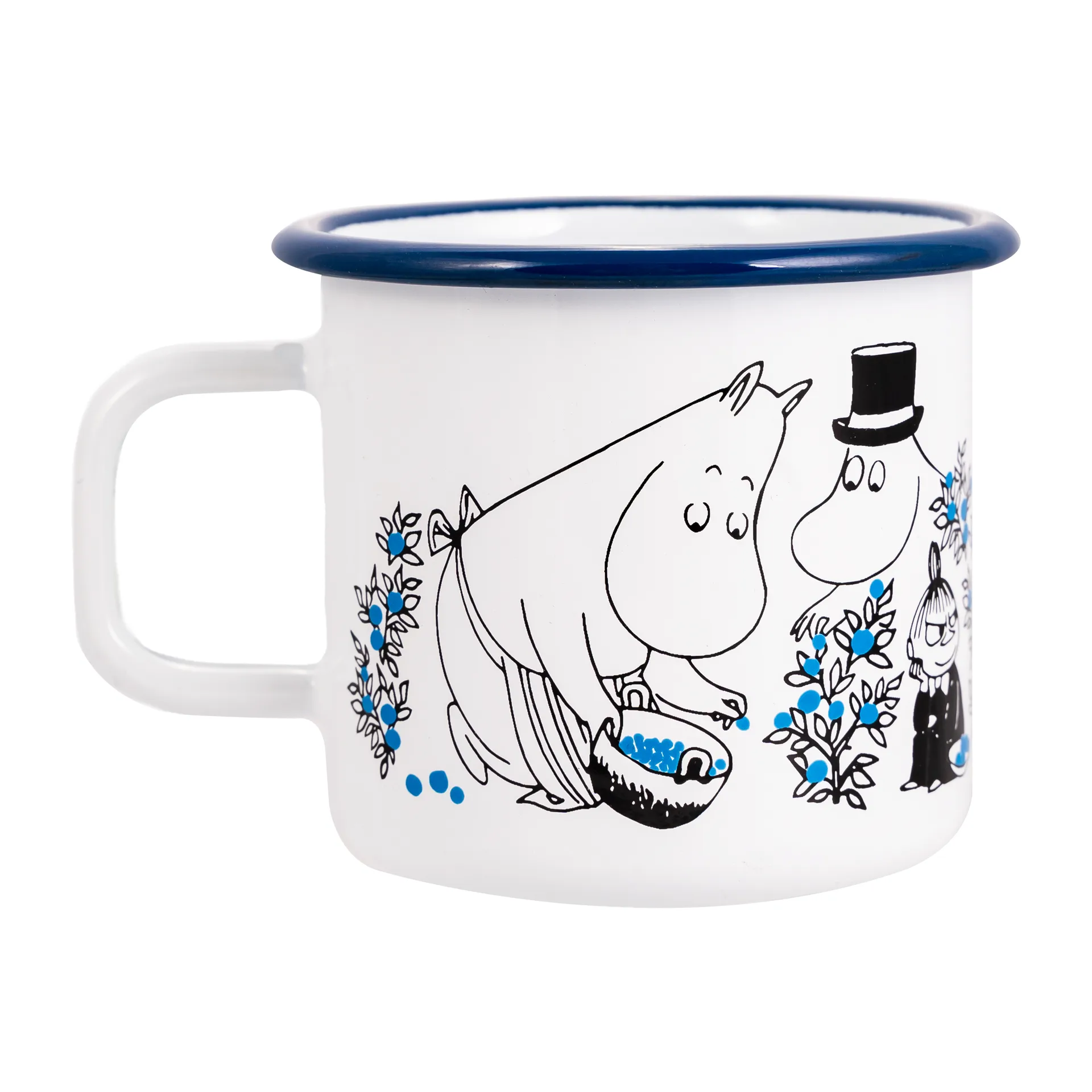 Caneca esmalte Blueberries 37 cl, Branco Muurla