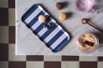 Checks & Stripes bandeja 13x27 cm - Lilac-blue - Muurla