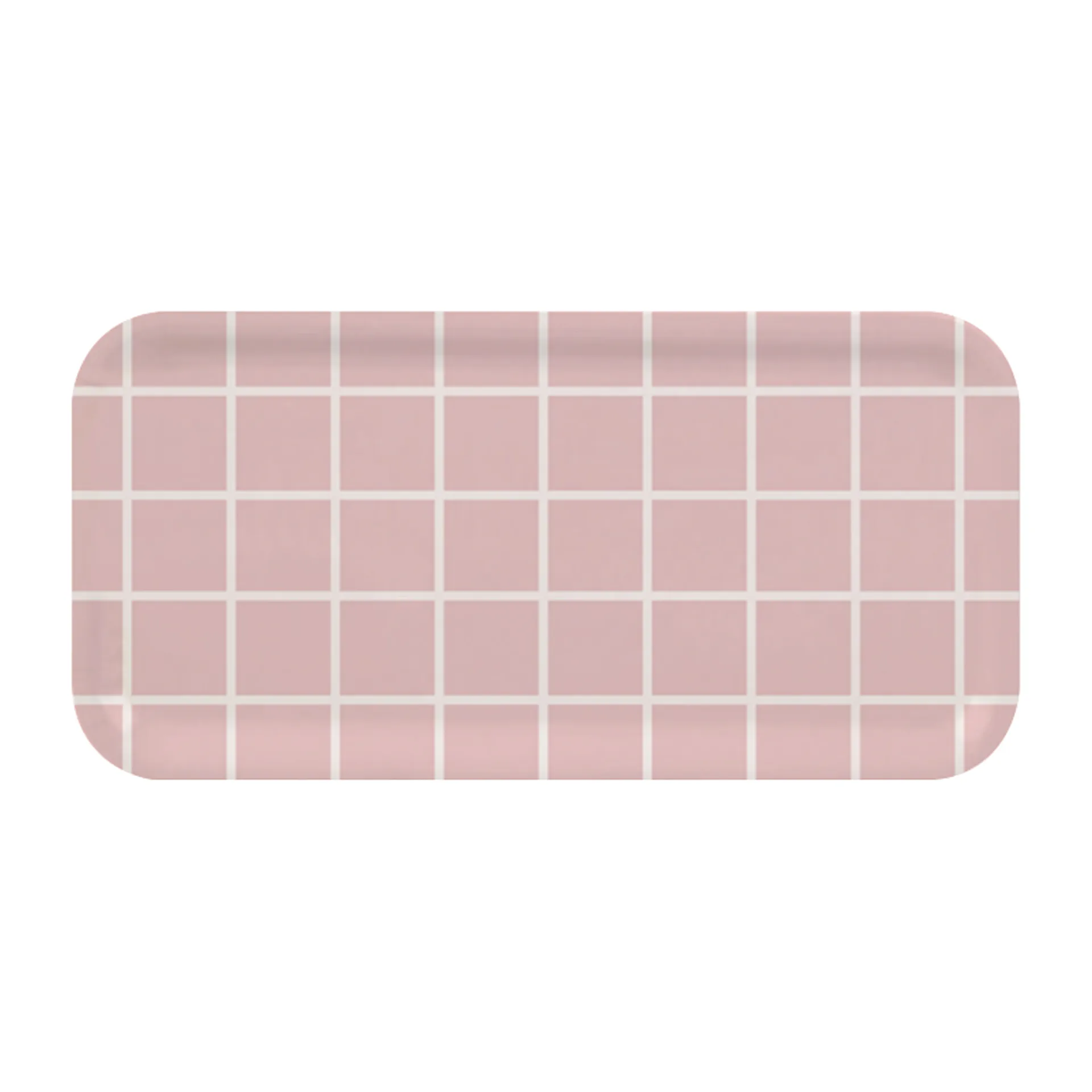 Checks & Stripes bandeja 13x27 cm, Rosa-branco Muurla