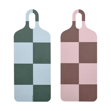 Checks & Stripes bandeja 13x33 cm - Brown-pink-green - Muurla