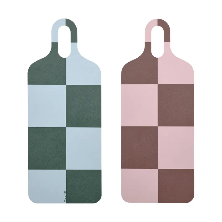 Checks & Stripes bandeja 13x33 cm - Brown-pink-green - Muurla
