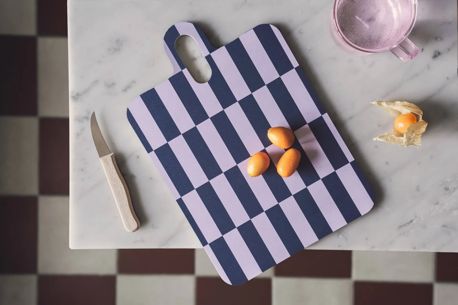 Checks & Stripes bandeja 21x31 cm, Lilac-blue-green Muurla