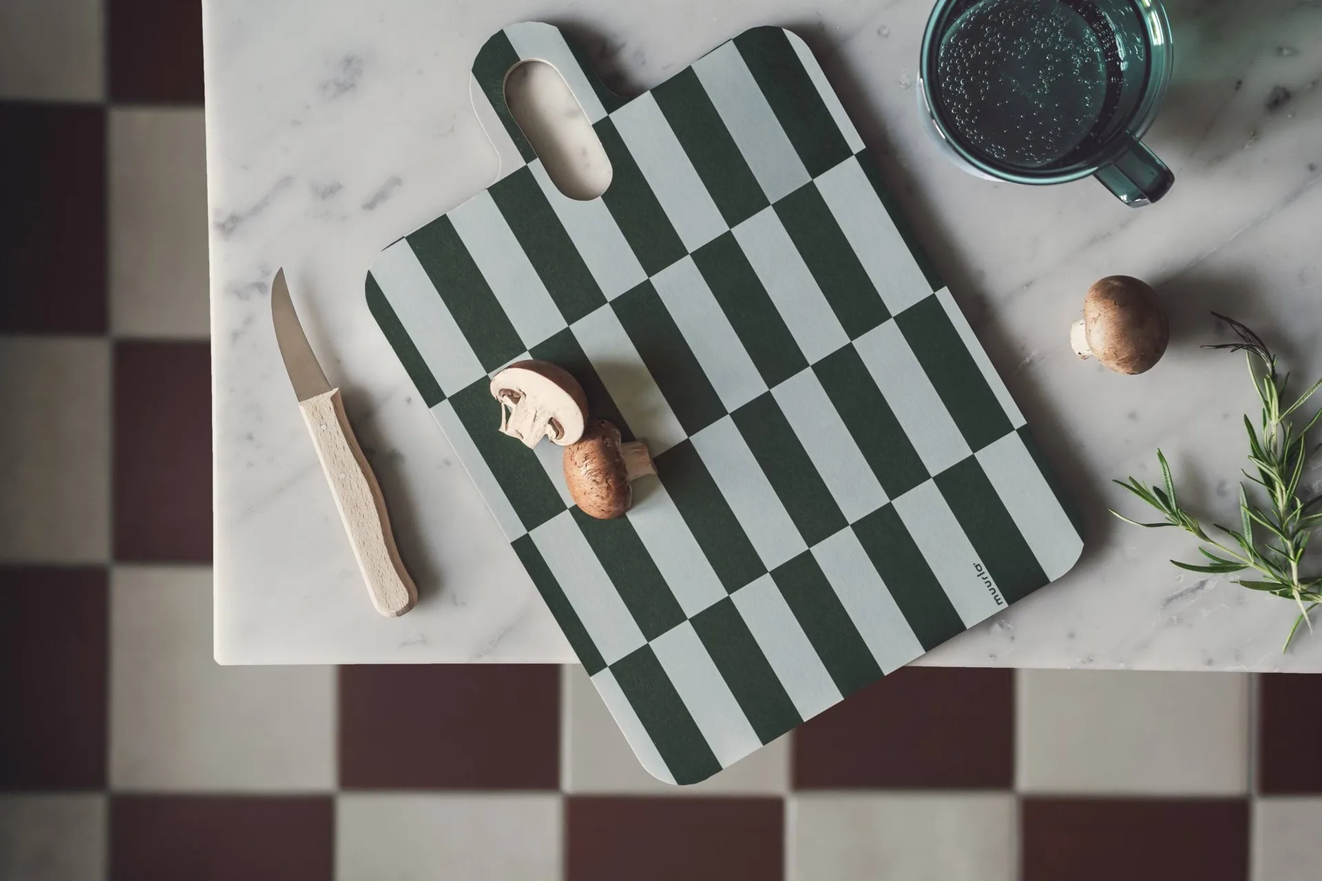 Checks & Stripes bandeja 21x31 cm, Lilac-blue-green Muurla