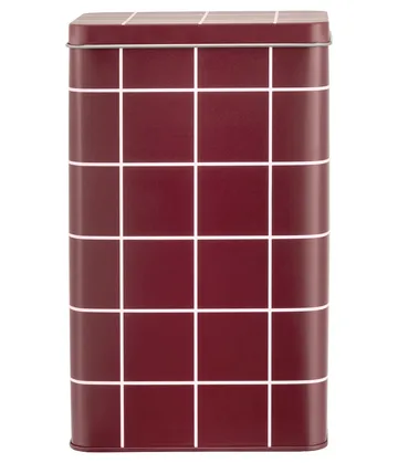 Checks & Stripes lata de café em metal - Brown-pink, 12x8x20 cm - Muurla
