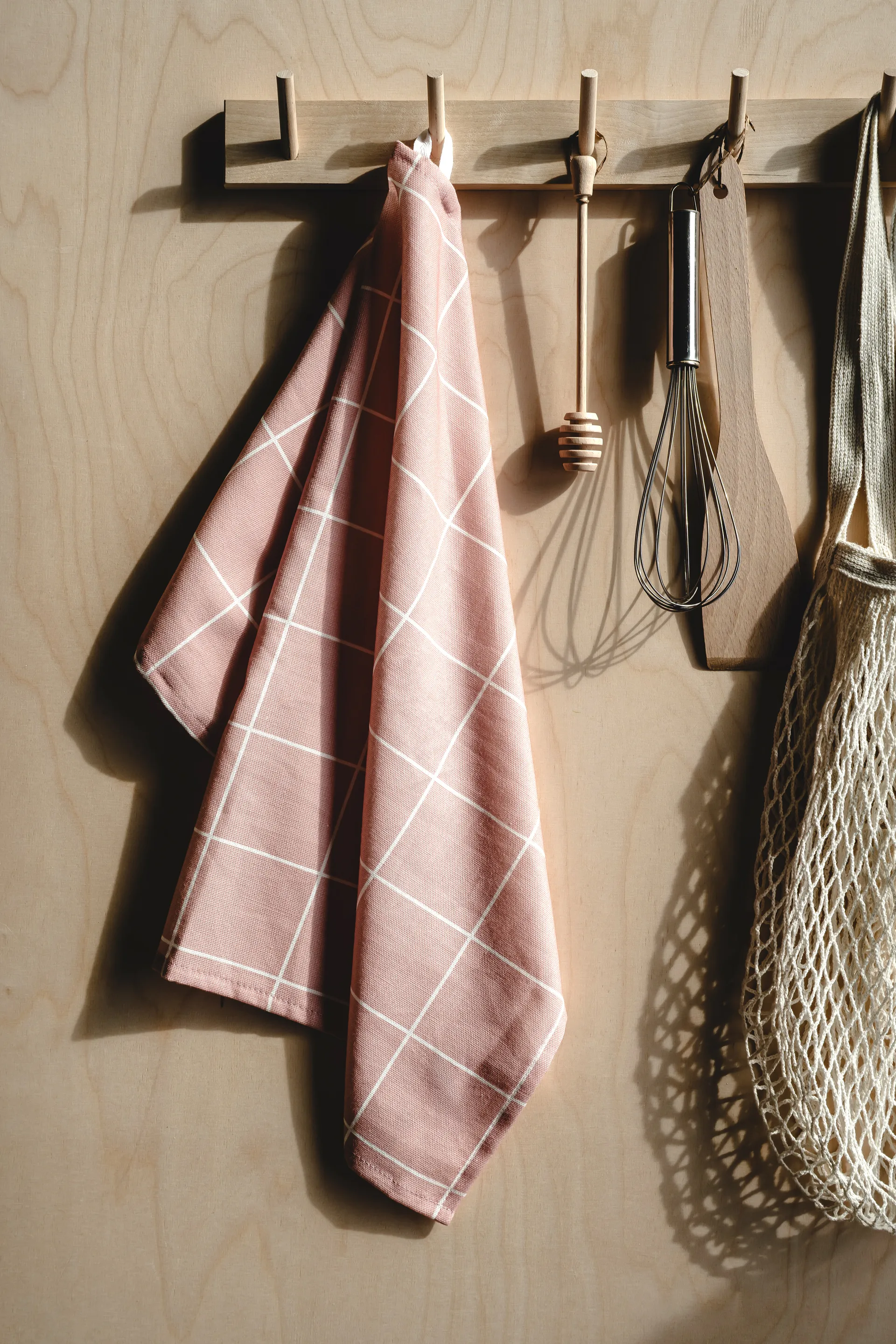 Checks & Stripes pano de cozinha 50x70 cm, Rosa Muurla