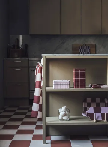 Checks & Stripes pano de cozinha - Brown-pink, 50x65cm - Muurla