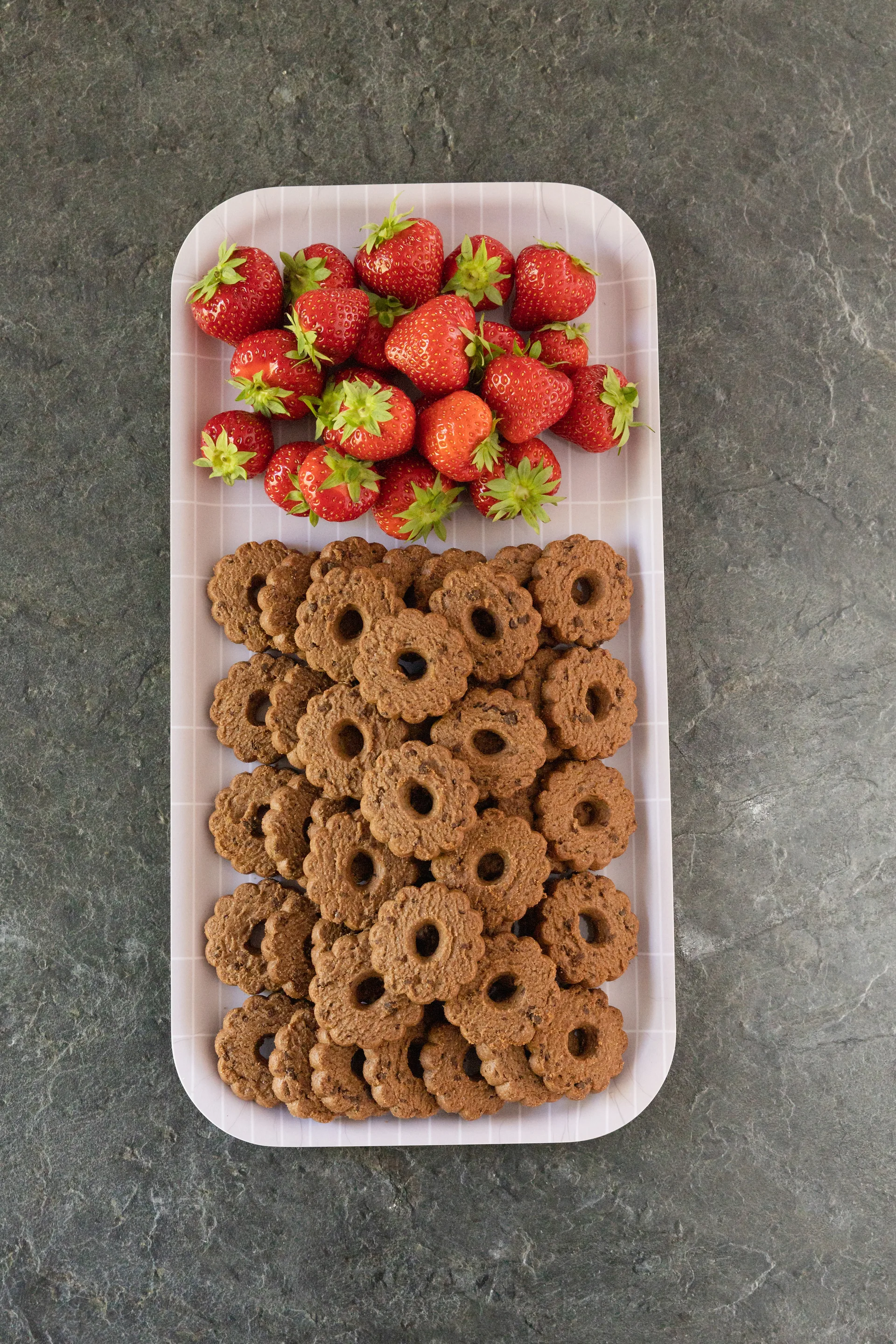 Checks & Stripes tabuleiro 22x43 cm, Beige-branco Muurla