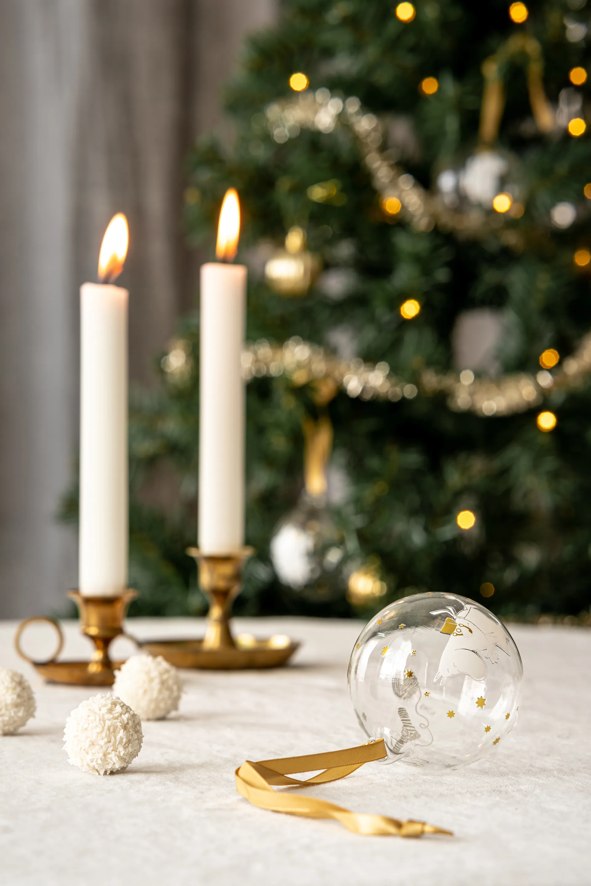 Conjunto de 3 bolas de Natal Moomin Ø7 cm, Sparkling stars Muurla