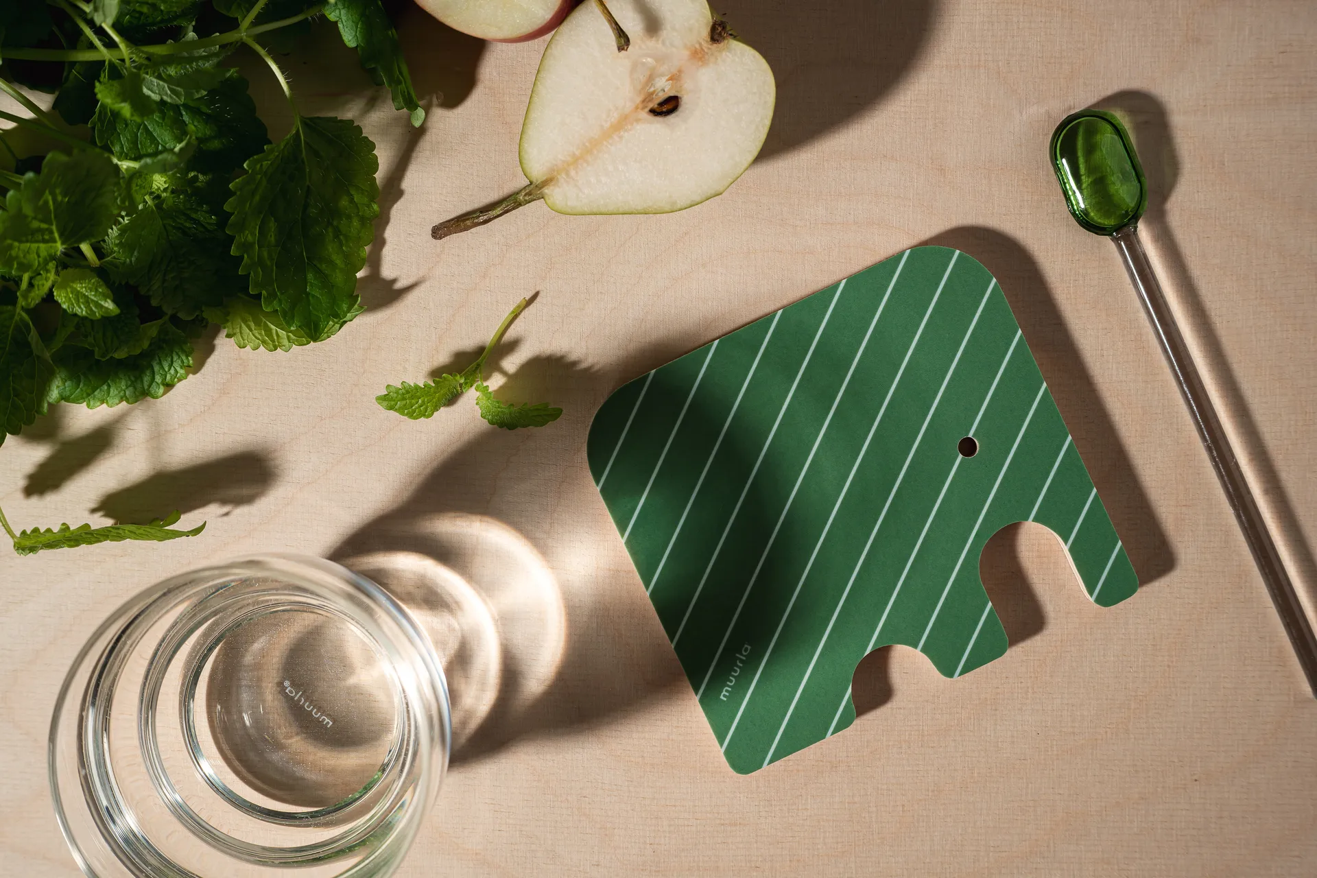 Elephant base para copos 11x10 cm, Green Muurla