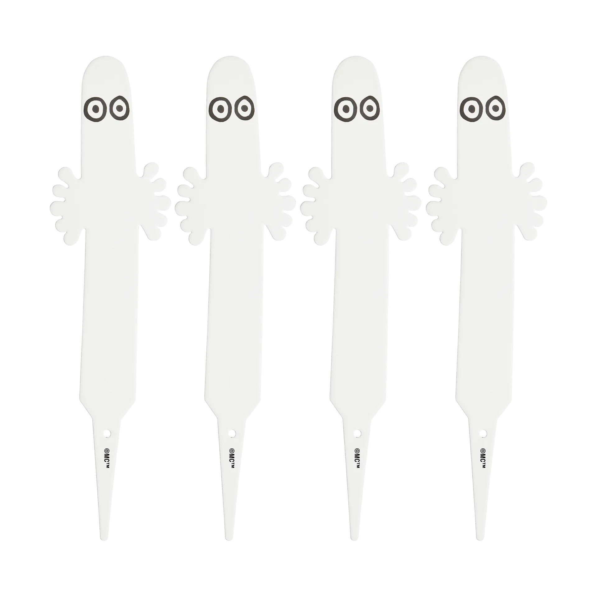 Etiqueta para planta Hattifattener pacote com 4, Branco Muurla