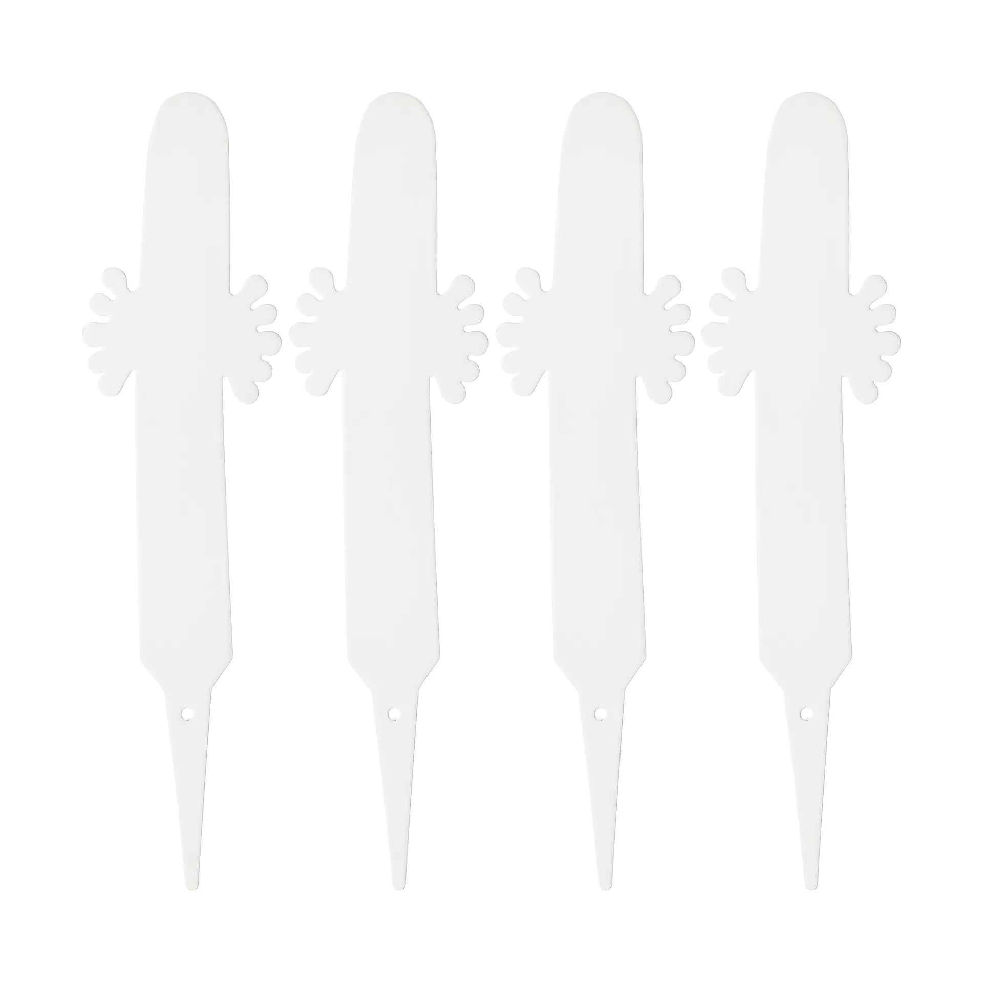 Etiqueta para planta Hattifattener pacote com 4, Branco Muurla