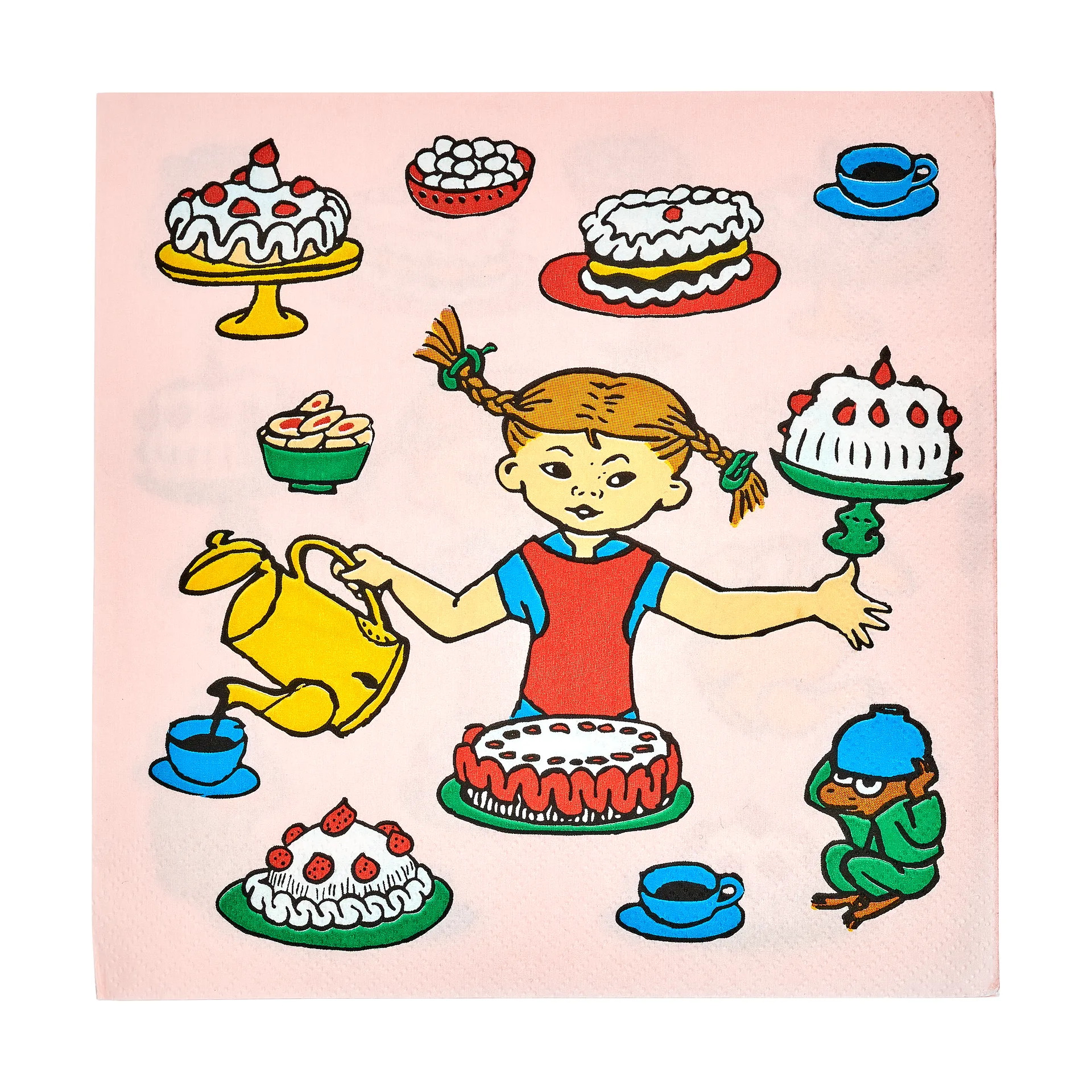 Guardanapos Pippi 33x33 cm pacote de 20, Aniversário Muurla