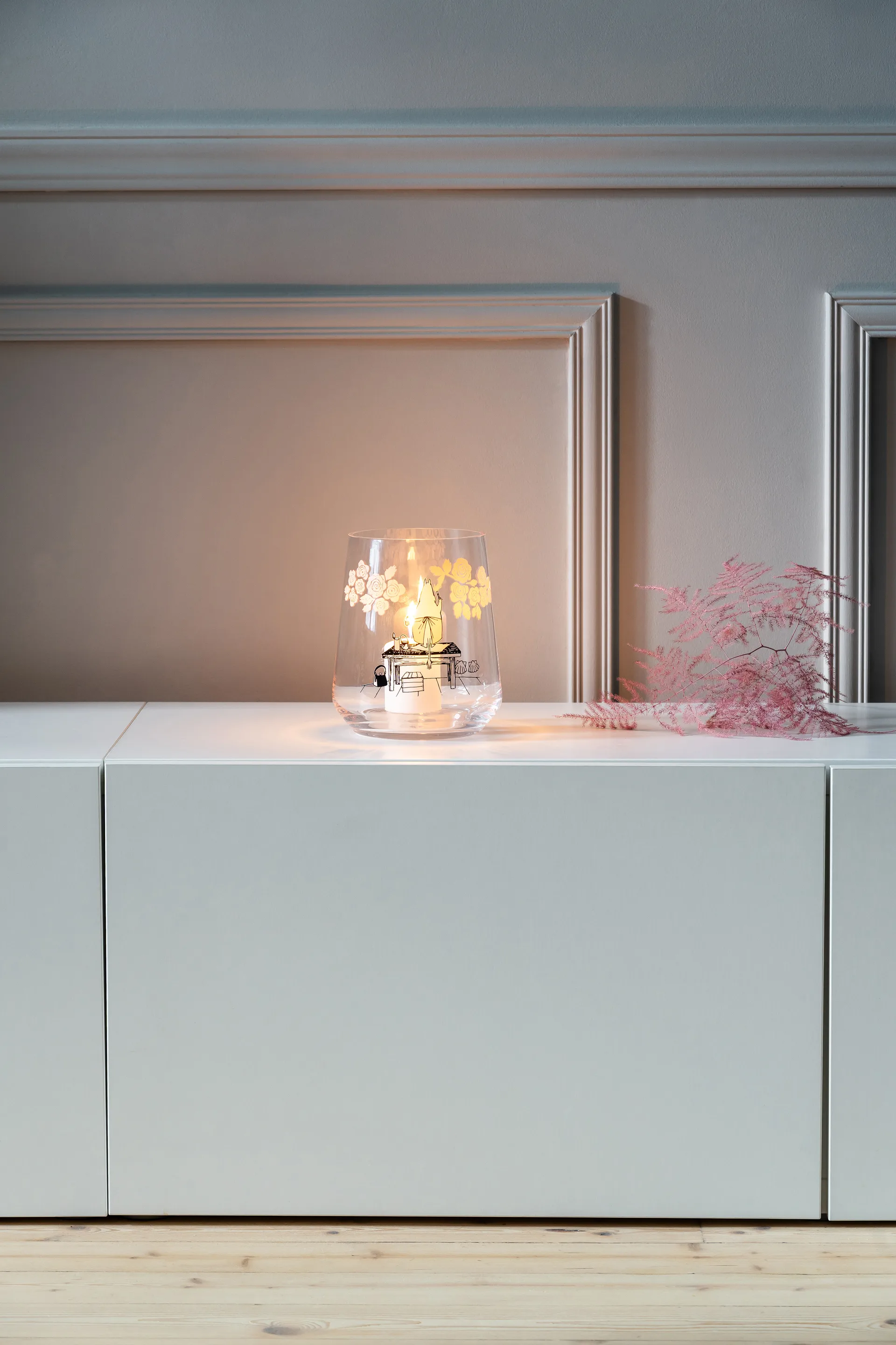 Moomin Originals lanterna/vaso 17,5 cm, Roses Muurla