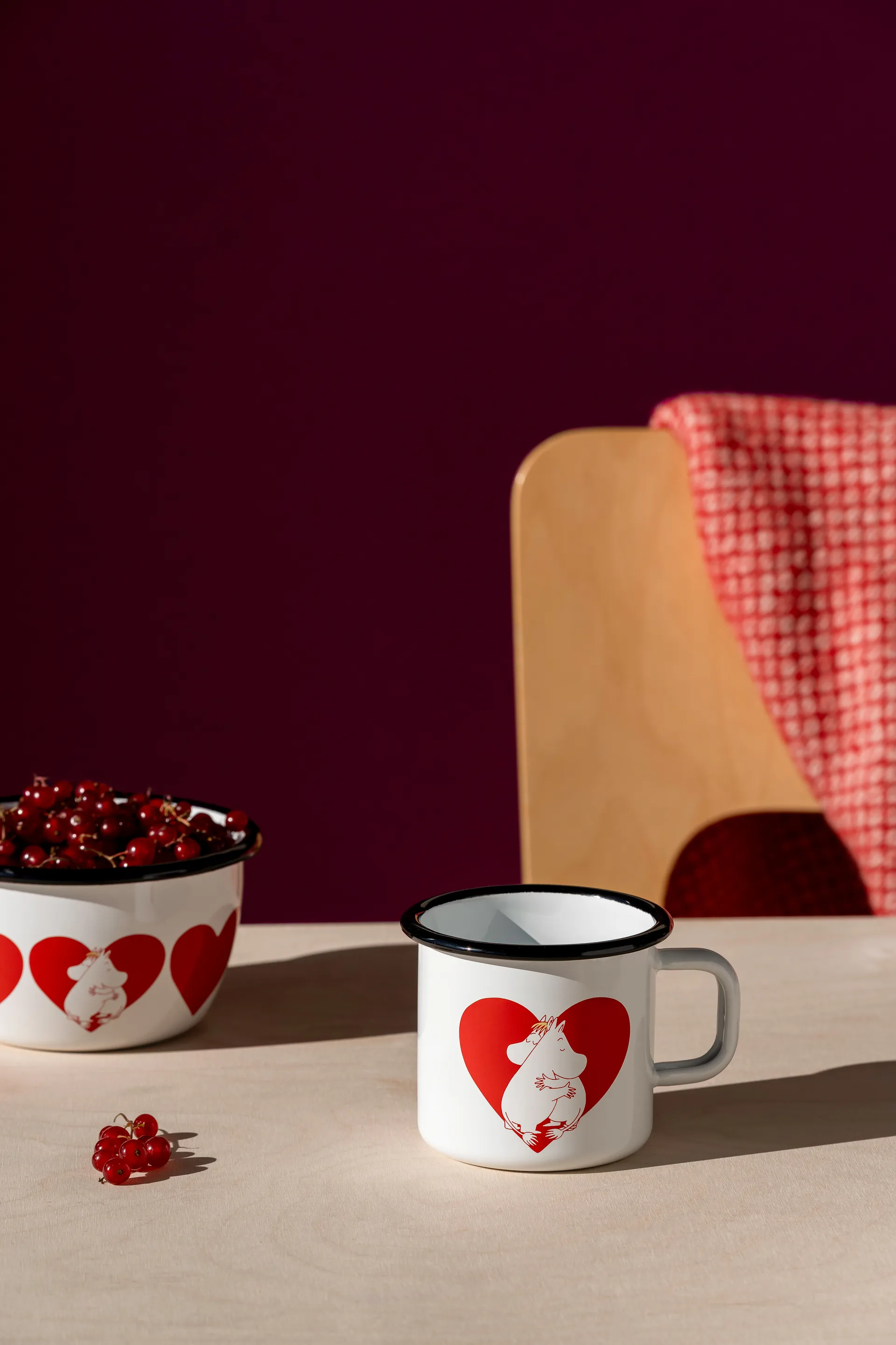 Mumin caneca de esmalte 25 cl, Coração Muurla