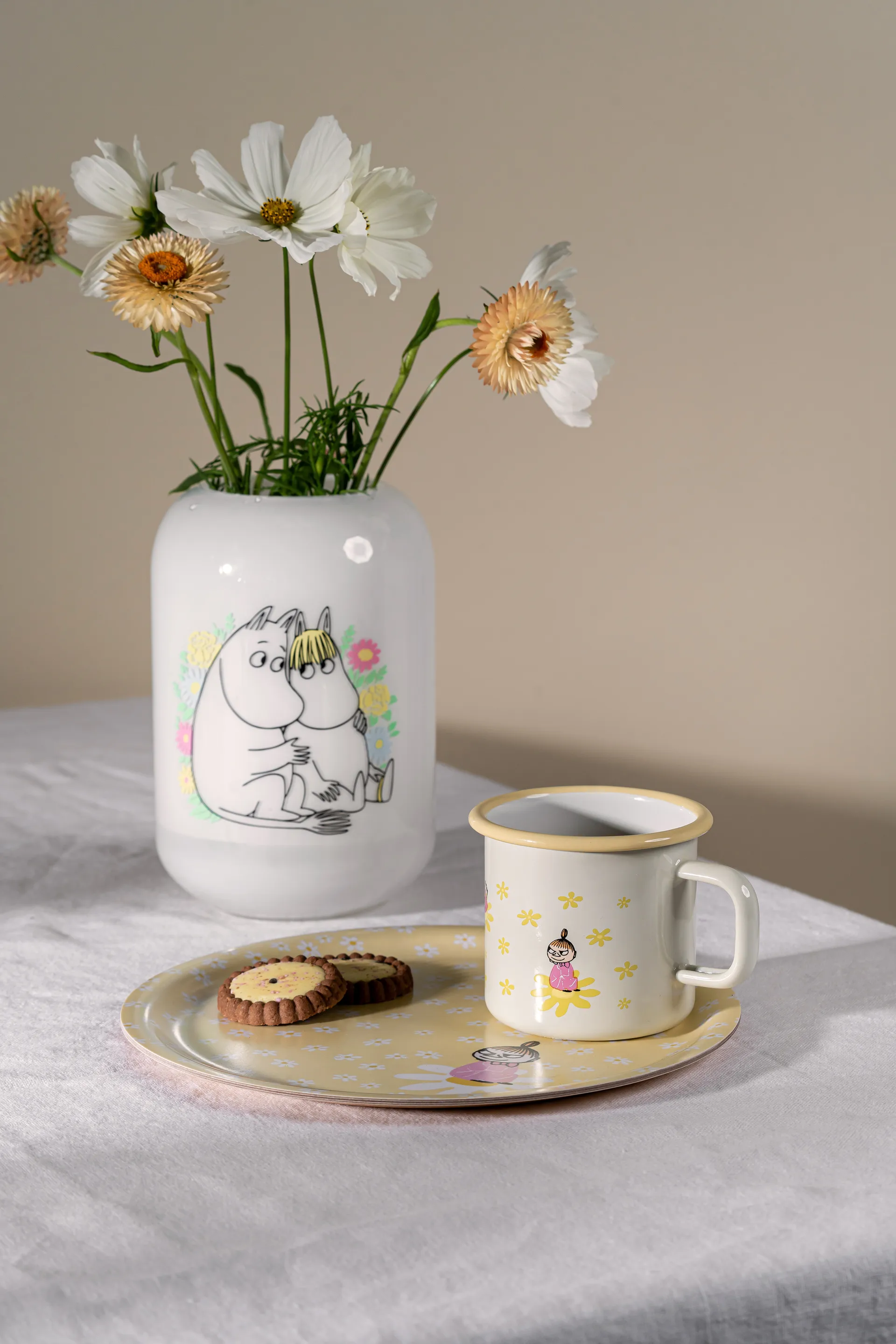Mumin caneca de esmalte 25 cl, Flowers Muurla
