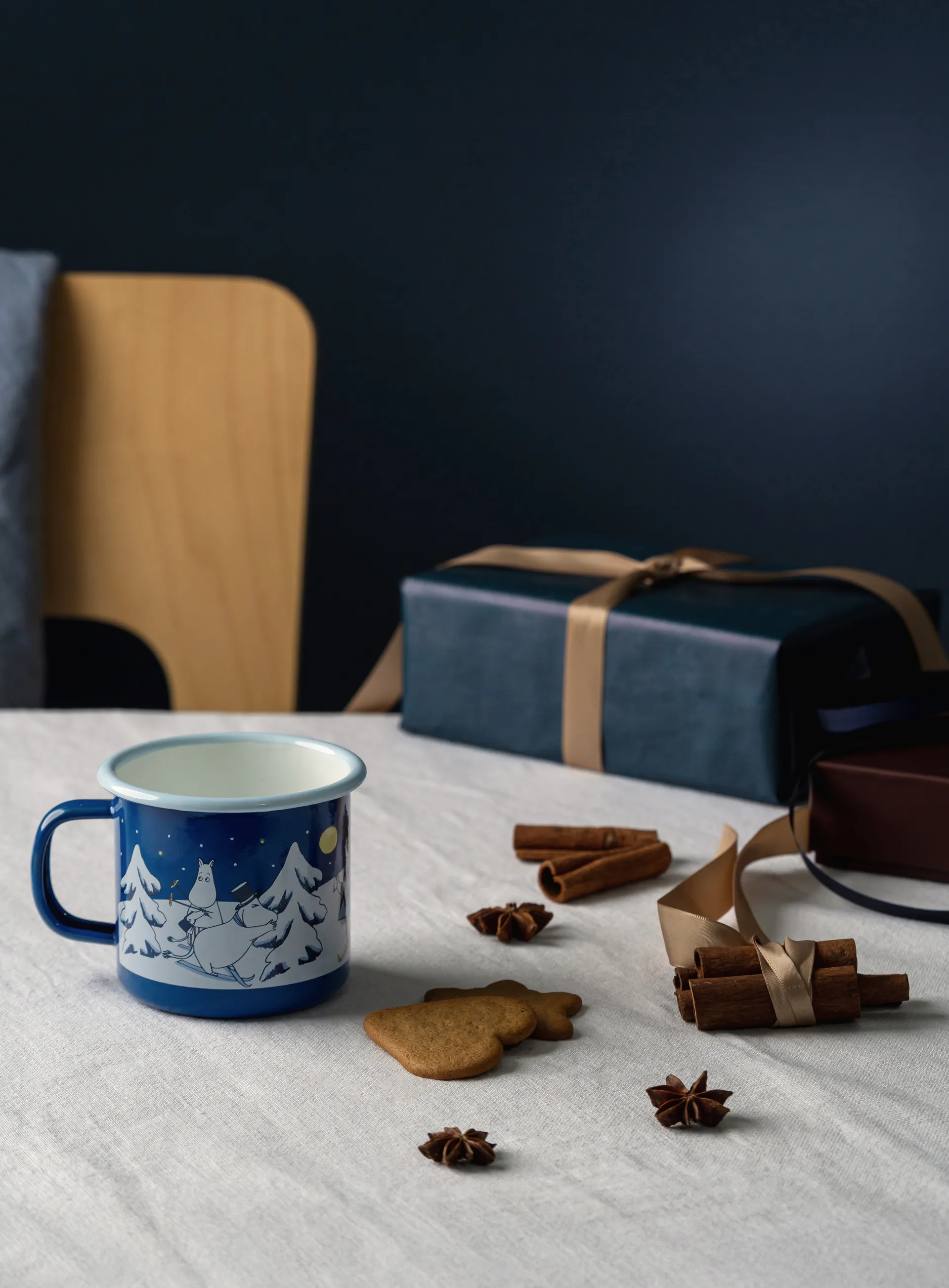 Mumin caneca de esmalte 37 cl, Noite estrelada Muurla