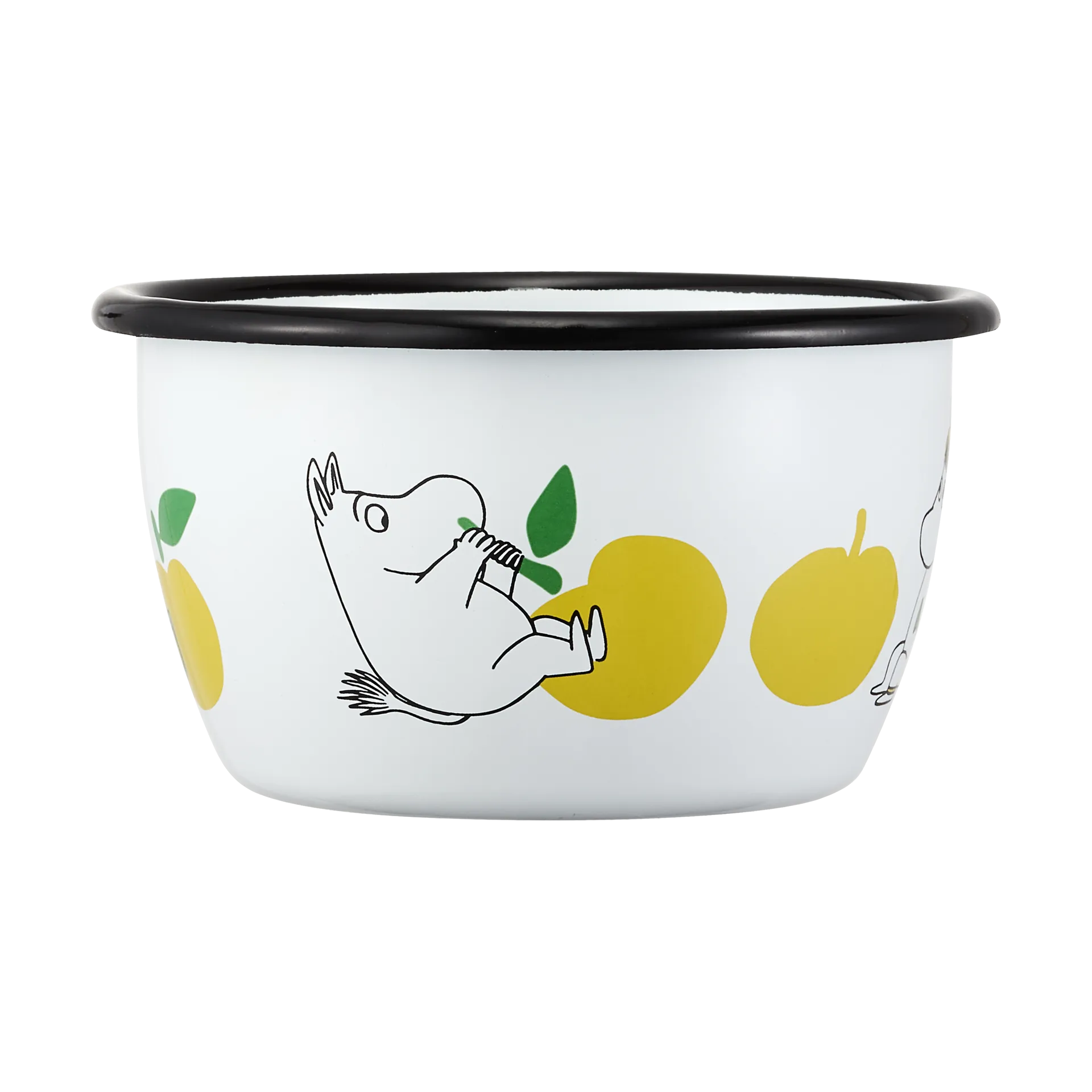 Mumin tigela de esmalte 30 cl, Joyfull Apples-amarelo Muurla