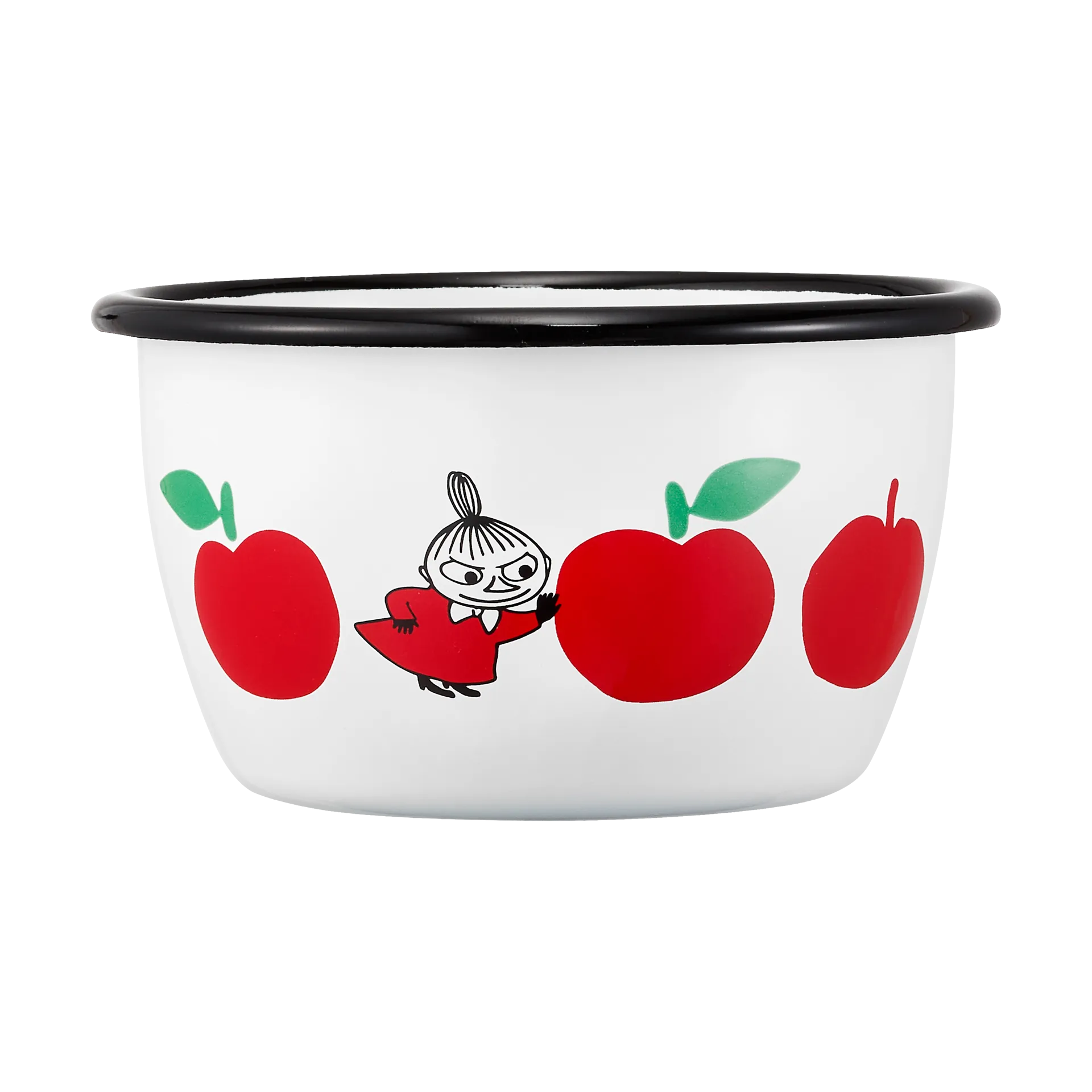 Mumin tigela de esmalte 30 cl, Joyfull Apples-vermelho Muurla