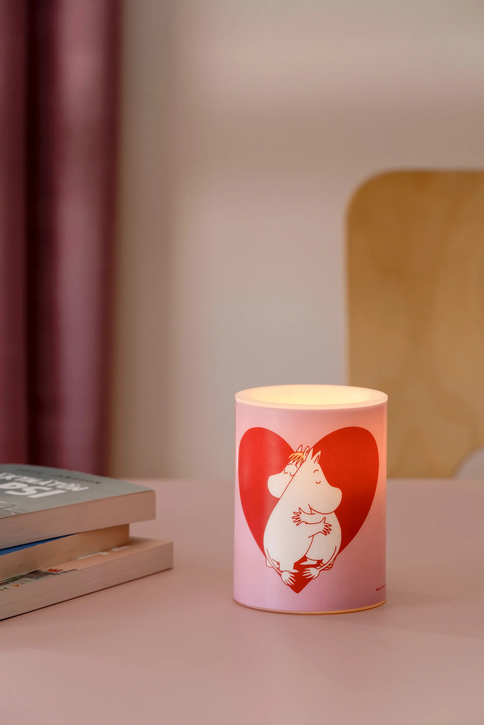 Mumin vela LED 10 cm, Coração Muurla
