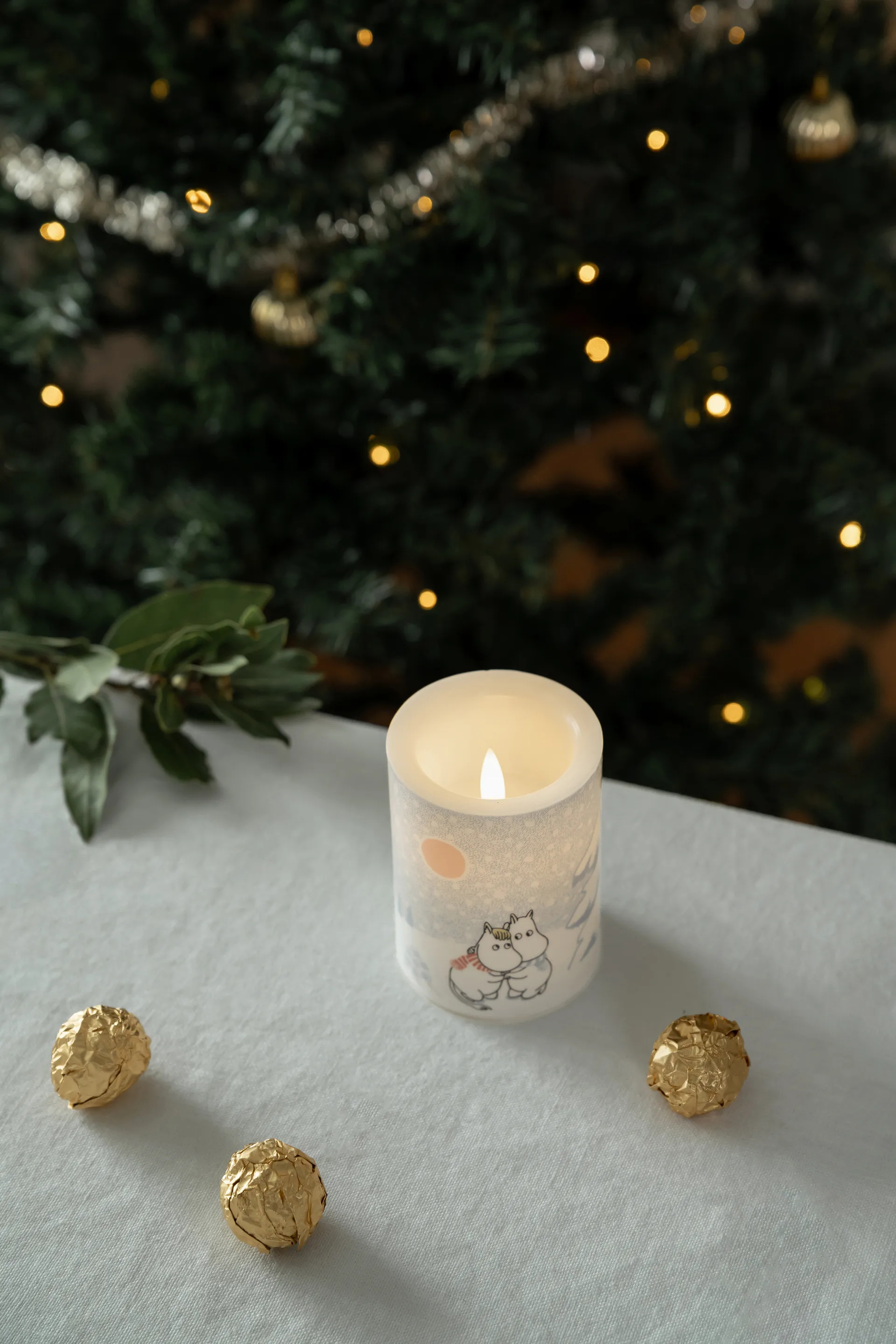 Mumin vela LED 10 cm, Let it snow Muurla