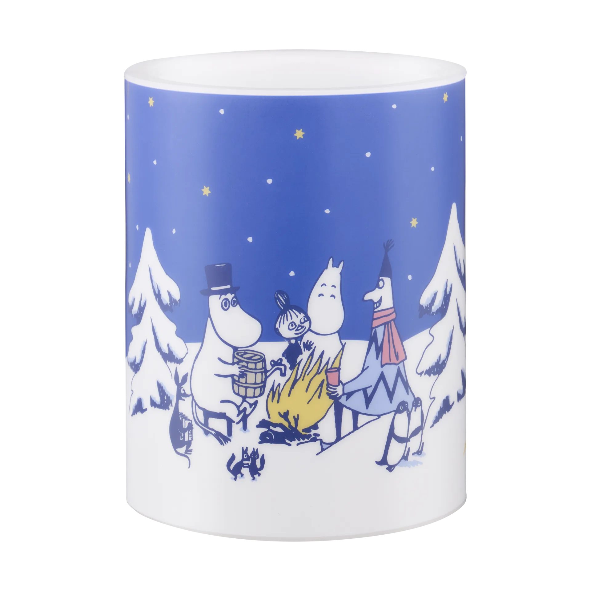 Mumin vela LED 12,5 cm, Noite estrelada Muurla
