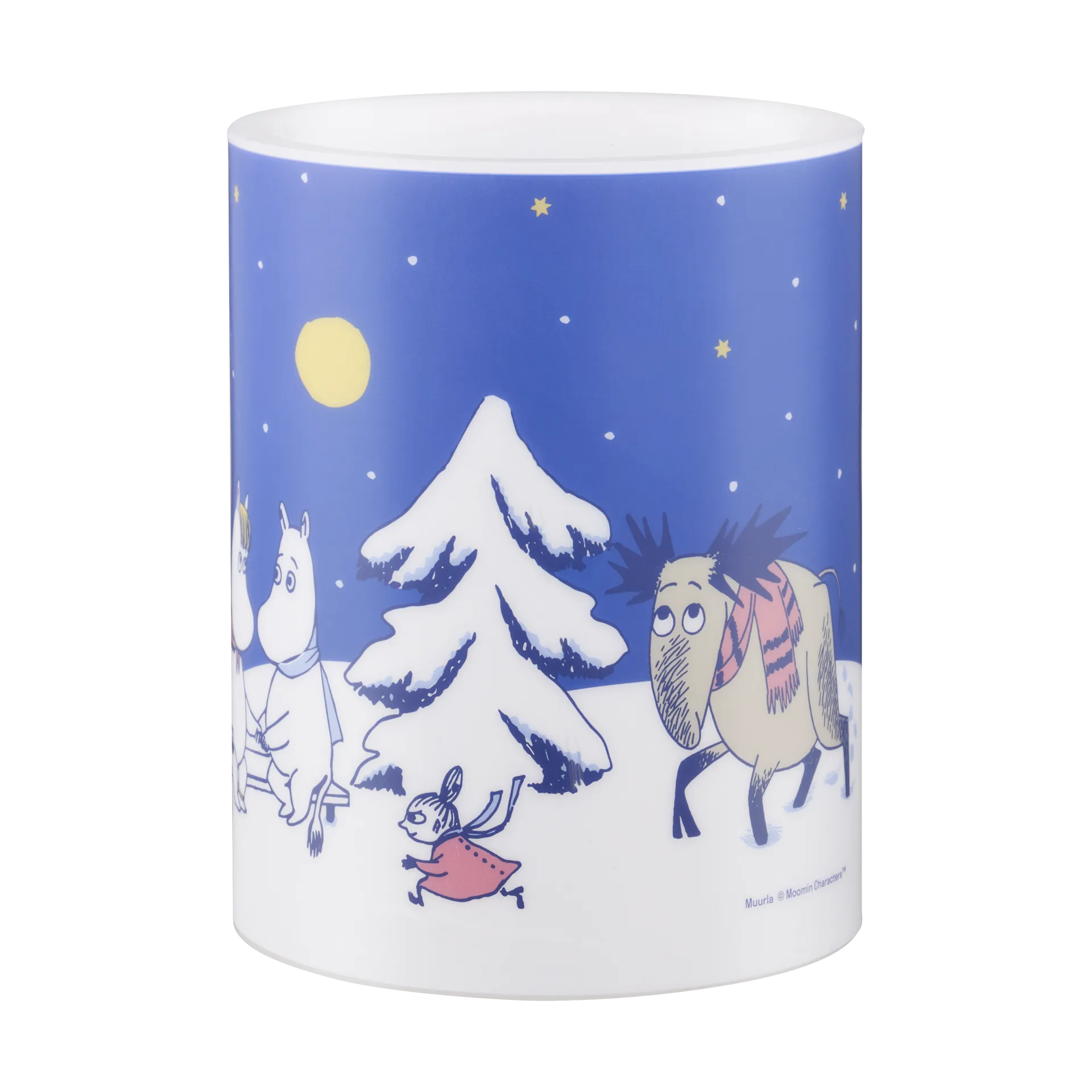 Mumin vela LED 12,5 cm, Noite estrelada Muurla
