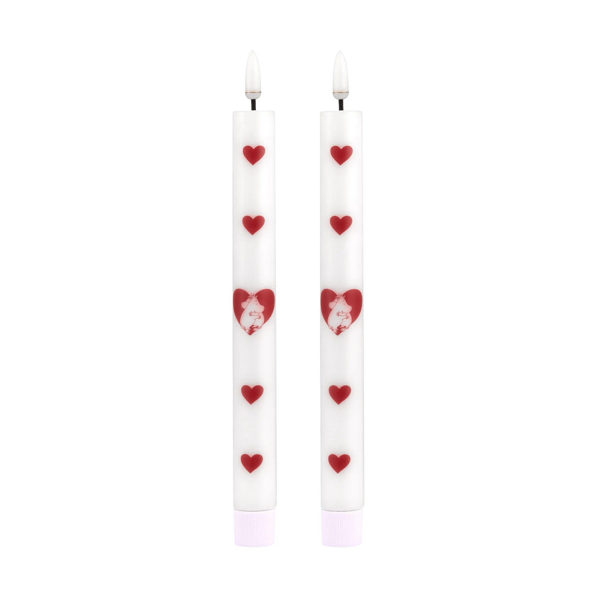 Mumin vela LED para candelabro 25 cm, Heart, 2-pack Muurla