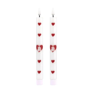 Mumin vela LED para candelabro 25 cm - Heart, 2-pack - Muurla