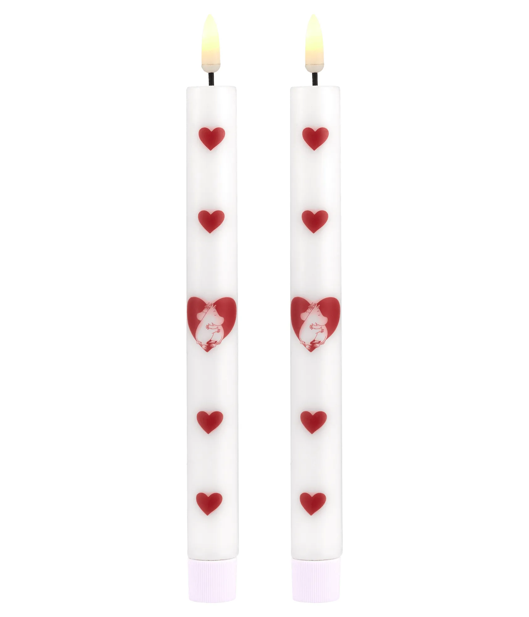 Mumin vela LED para candelabro 25 cm, Heart, 2-pack Muurla