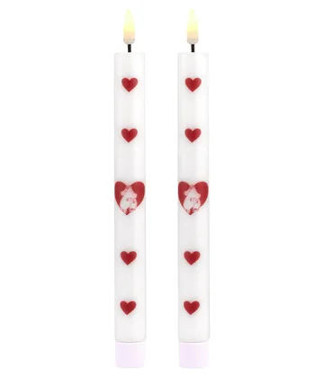 Mumin vela LED para candelabro 25 cm - Heart, 2-pack - Muurla