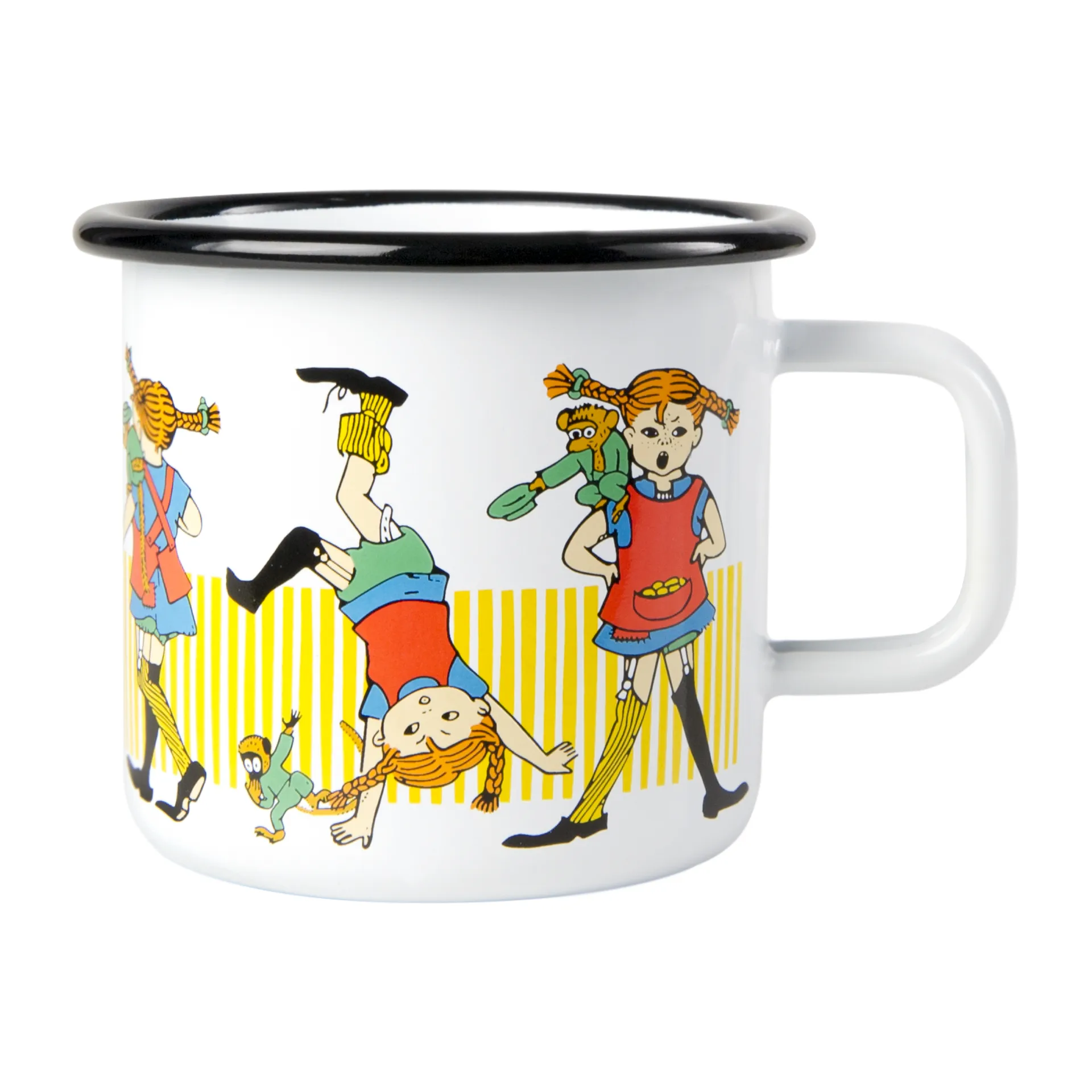 Pippi Långstrump caneca de esmalte 3,7 dl, Branco Muurla