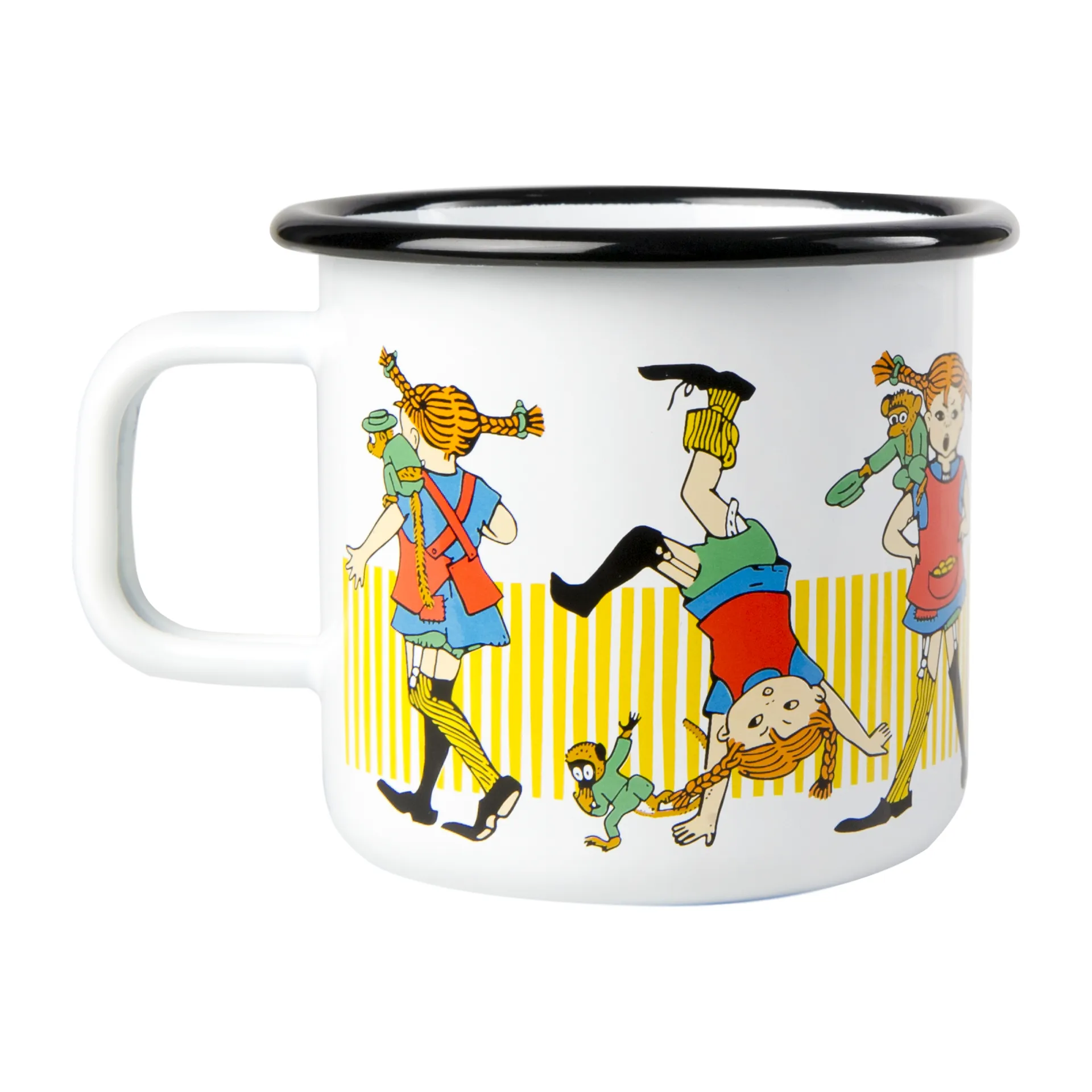 Pippi Långstrump caneca de esmalte 3,7 dl, Branco Muurla