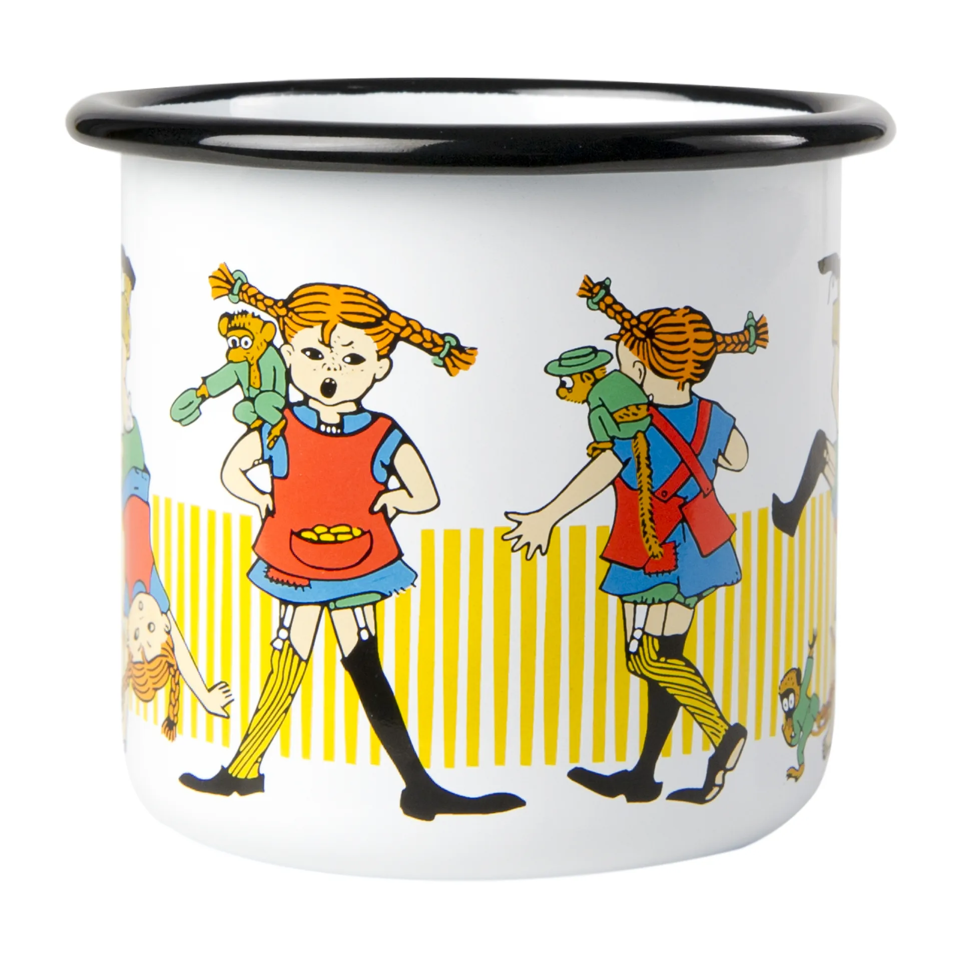 Pippi Långstrump caneca de esmalte 3,7 dl, Branco Muurla