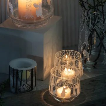 Suporte para vela pequena/taça In the Woods 8 cm - transparente-branco - Muurla