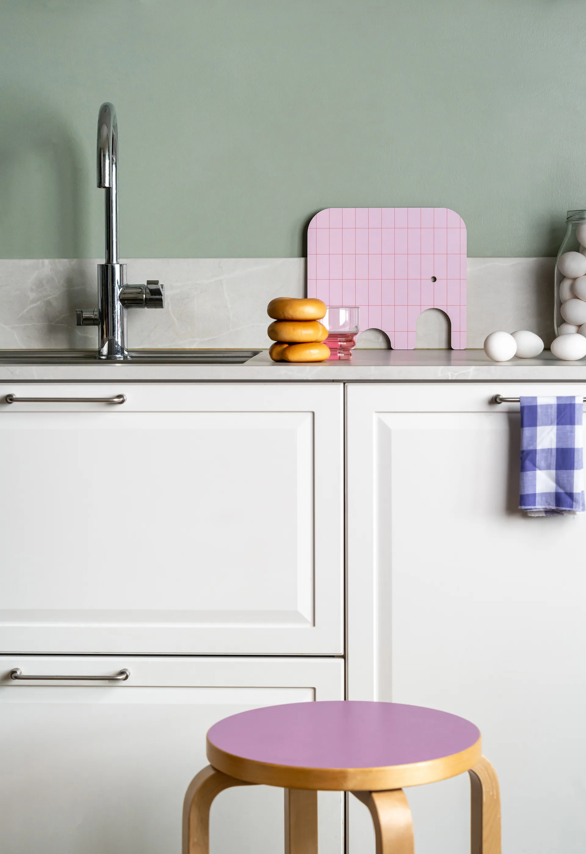 Tábua de Cortar Elephant Chop & Serve M, Pink Muurla